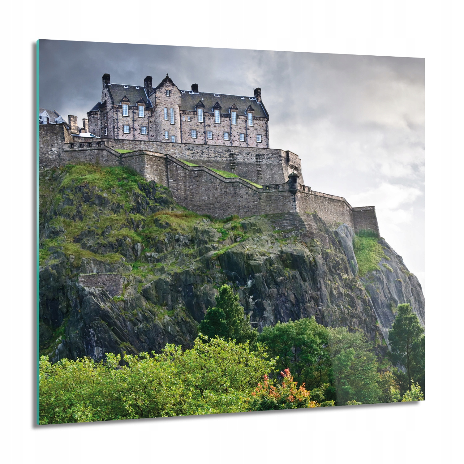 Zámok Edinburgh skala Foto sklo na stenu 60x60