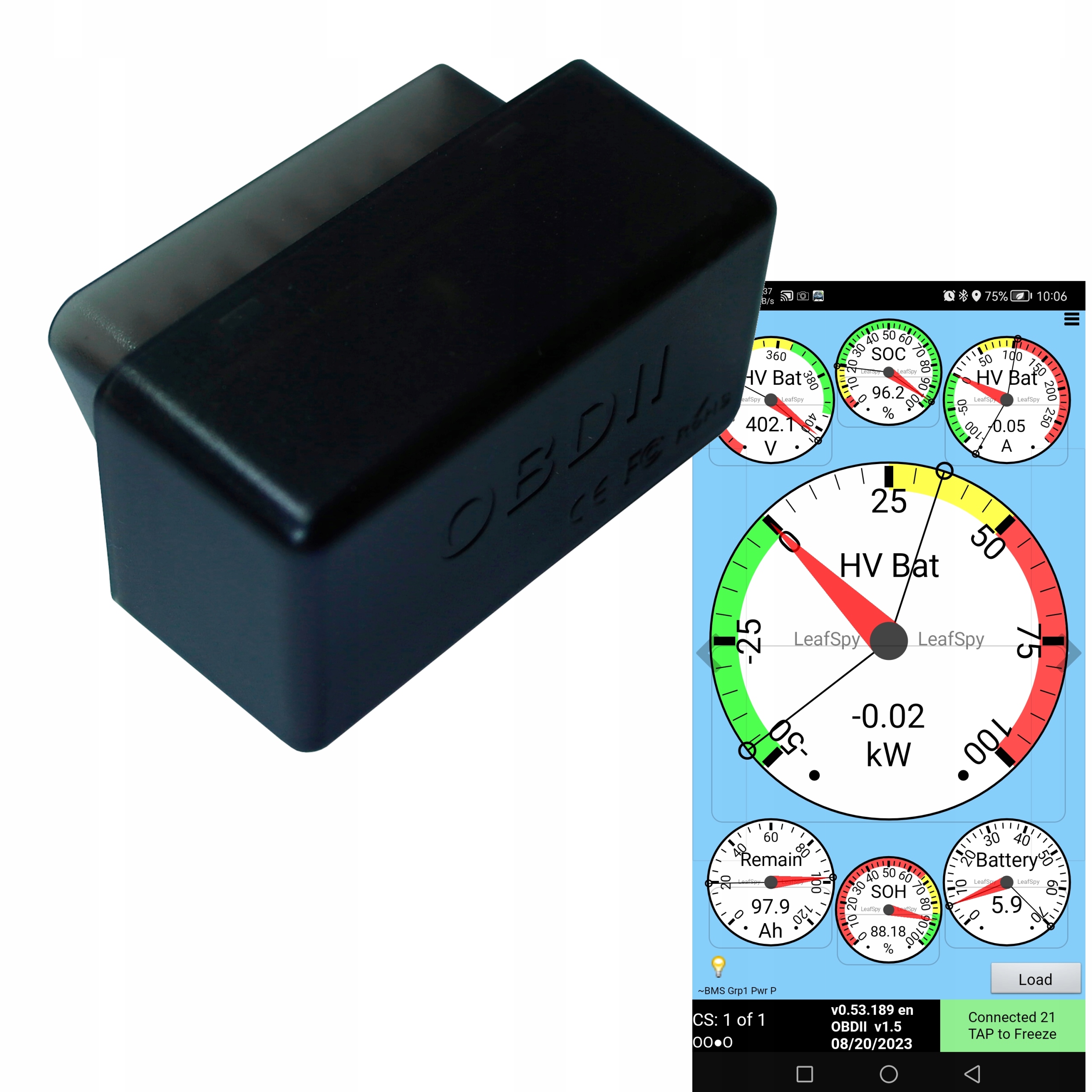 Interfejs Obd ELM327 Bt Bluetooth do Nissan Leaf LeafSpy ZE0 ZE1