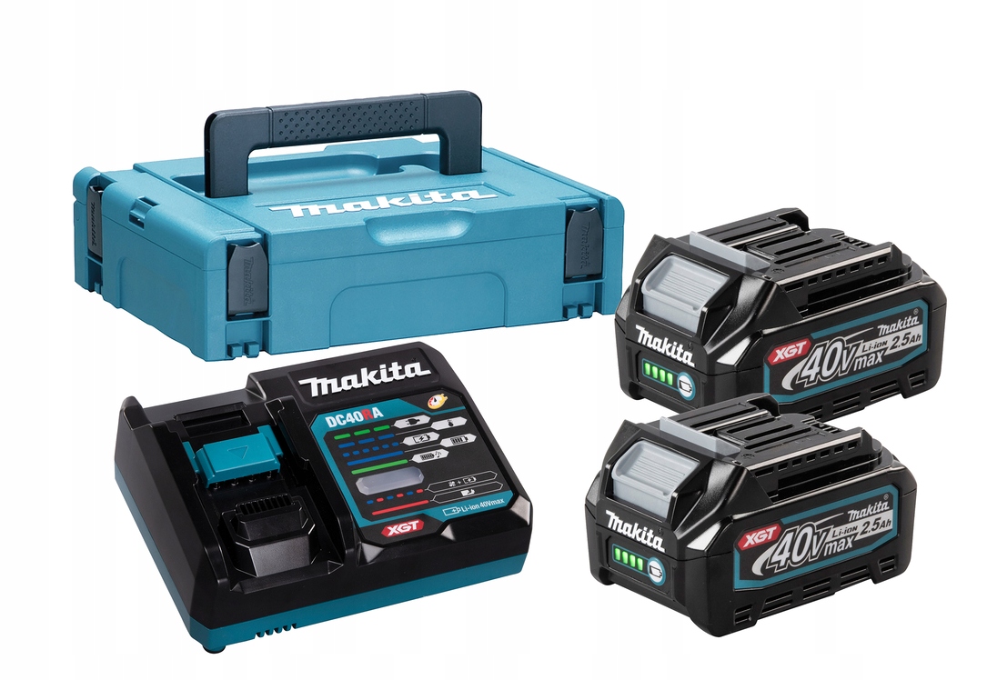 Makita Napájecí Sada 40V Xgt DC40RA BL4025 2x 2,5Ah Kufr Makpac