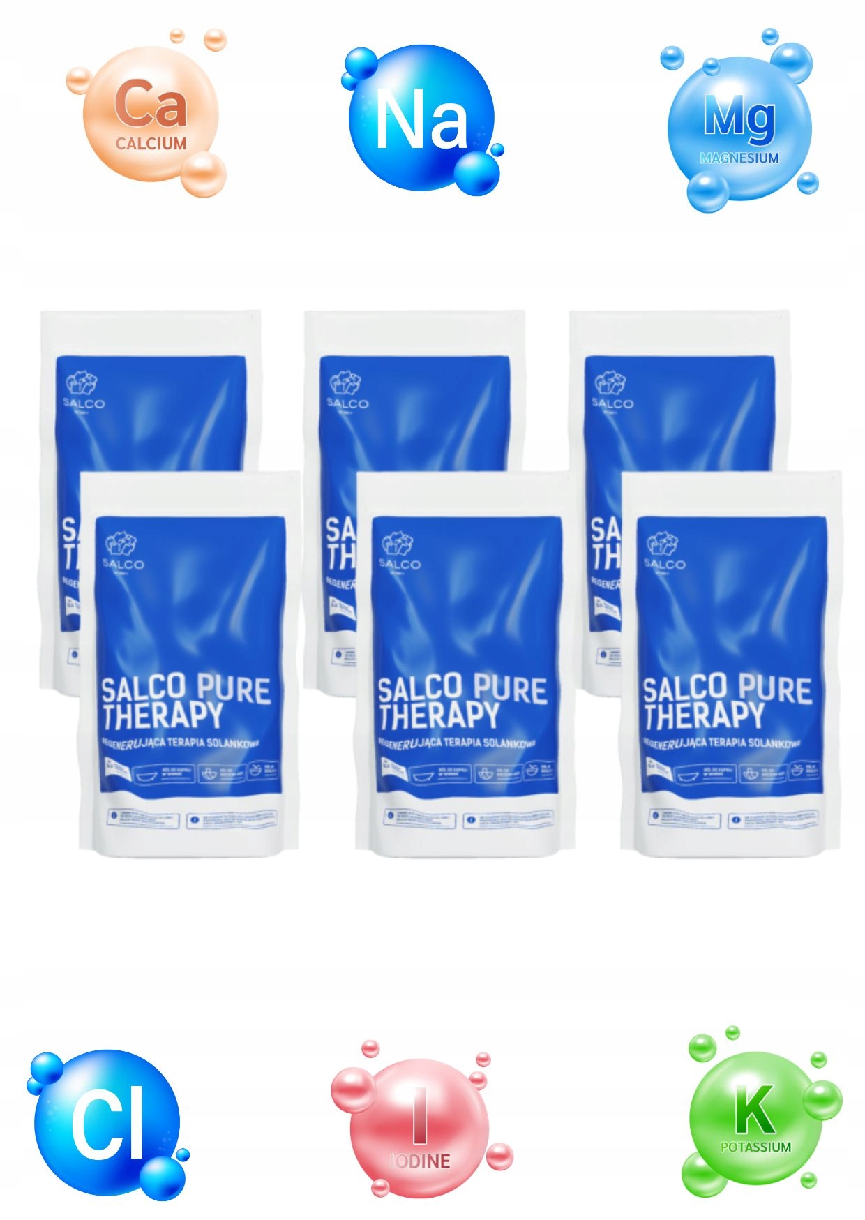 6denní solná kúra – Sůl do koupele Salco Therapy Pure 6x1 kg