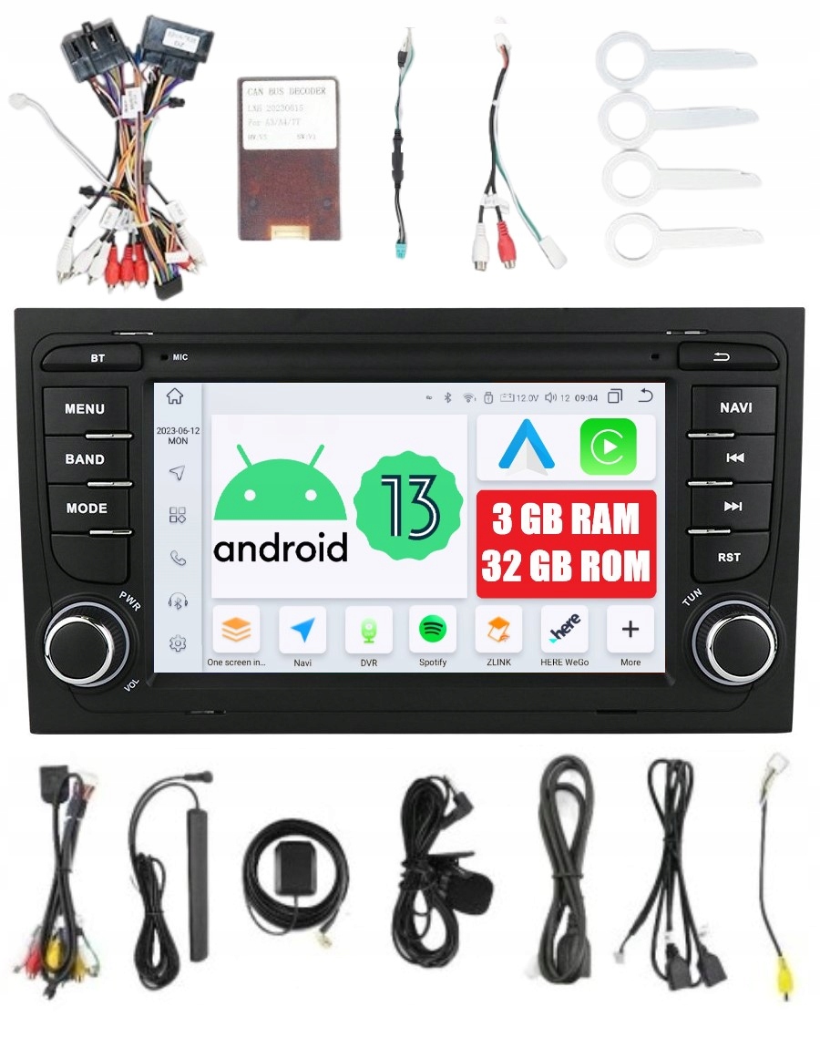 Radio 2DIN Navigace Android Audi A4 B6 B7 Seat Exeo Dsp Carplay 3 Gb Lte