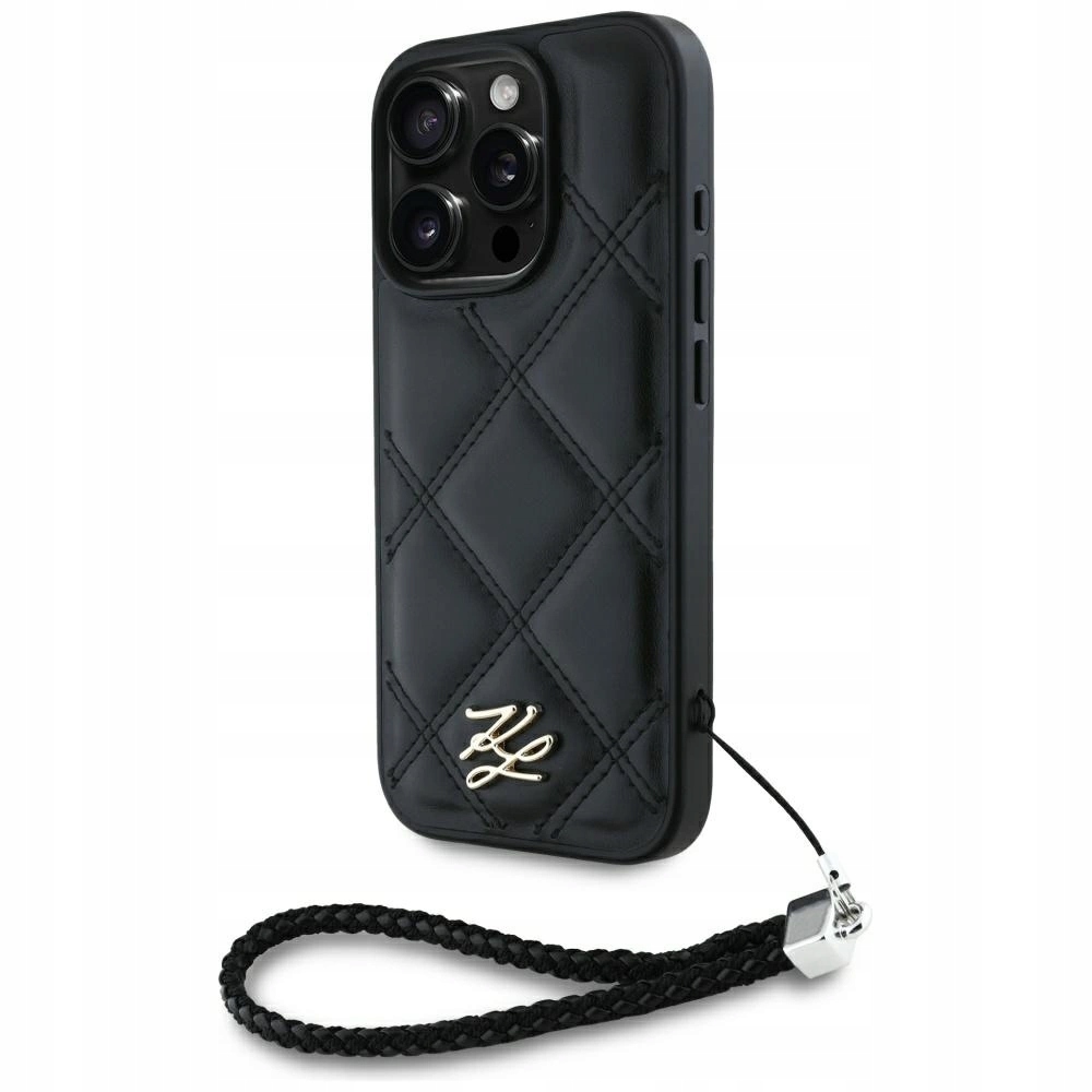 Pouzdro Karl Lagerfeld Quilted Initial Logo & Chain Strap pro iPhone 16 Pro c
