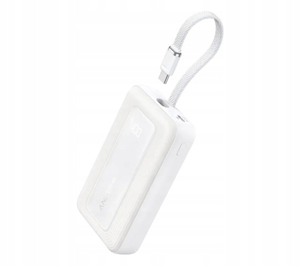 Anker Zolo (A1689H21) 20000mAh 30W wbudowany kabel USB-C Biały