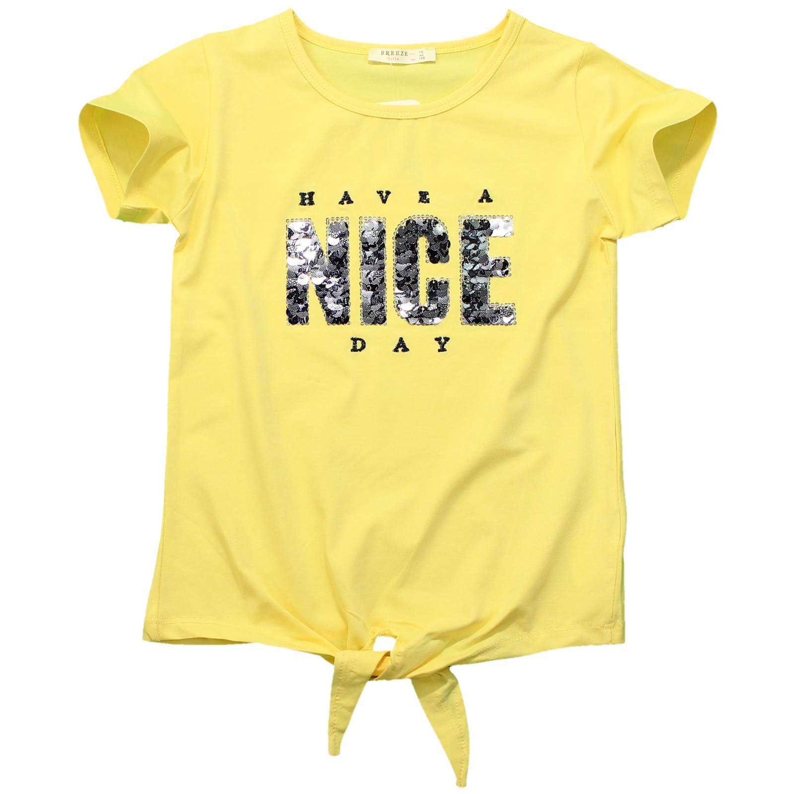 

T-shirt Bluzka Wiązana Cekiny Z Nadrukiem 128
