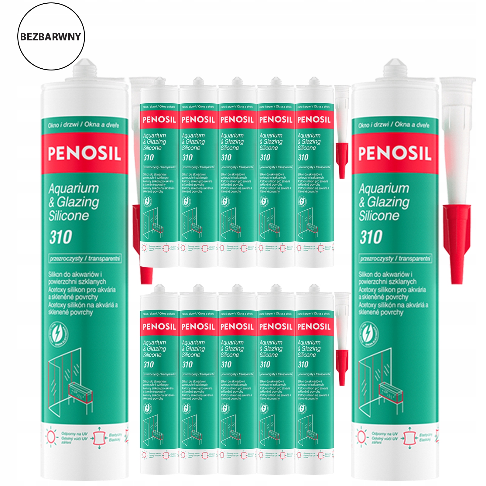 12 x Skleníkový Silikon Penosil Plexy trvalo elastické Bezbarevné