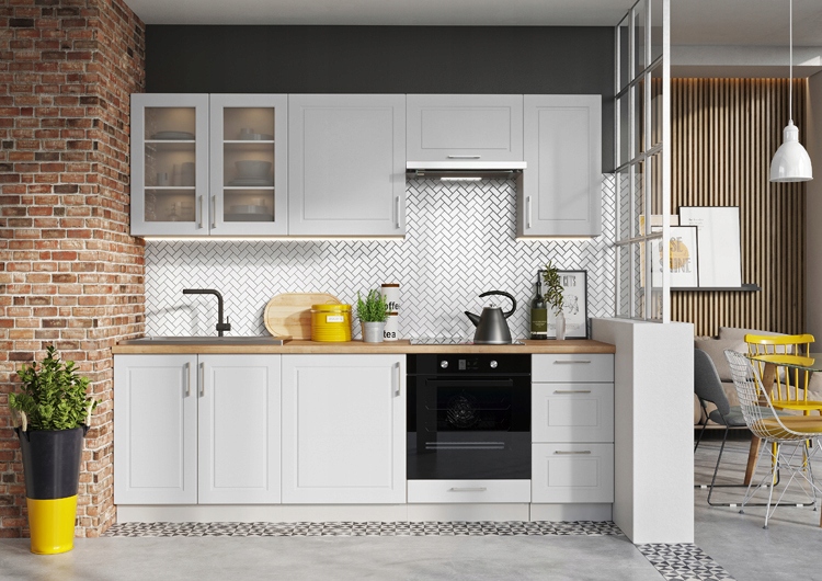 SZAFKA WISZĄCA DO KUCHNI 2 PÓŁKI NA NACZYNIA 60 CM Głębokość mebla 22.8 cm