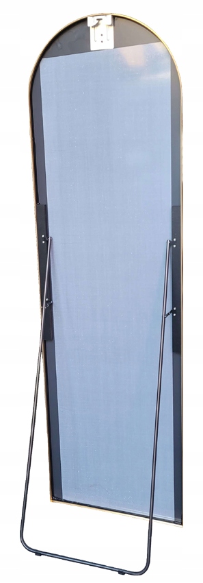 Lustro Stojące Półowalne w Złotej Aluminiowej Ramie 60x180 Materiał ramy metal