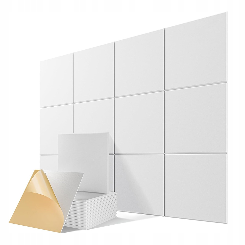 Akustické panely 12 kusů s vysokou hustotou 230 kg/m³ dekorativní