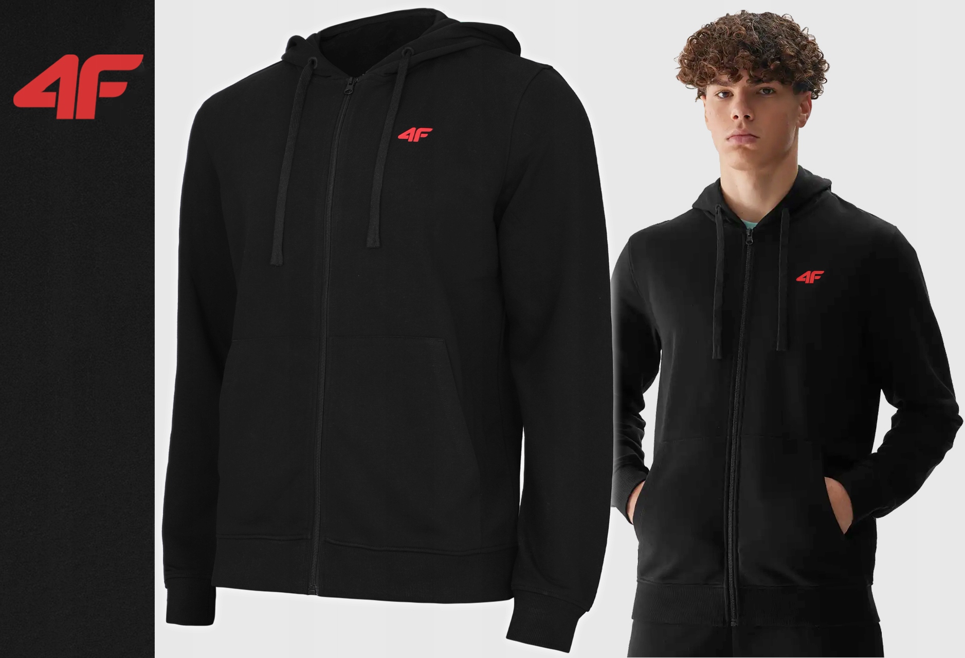 BLUZA MĘSKA 4F ROZPINANA Z KAPTUREM DRESOWA SPORTOWA BAWEŁNA LIMITOWANA XXL