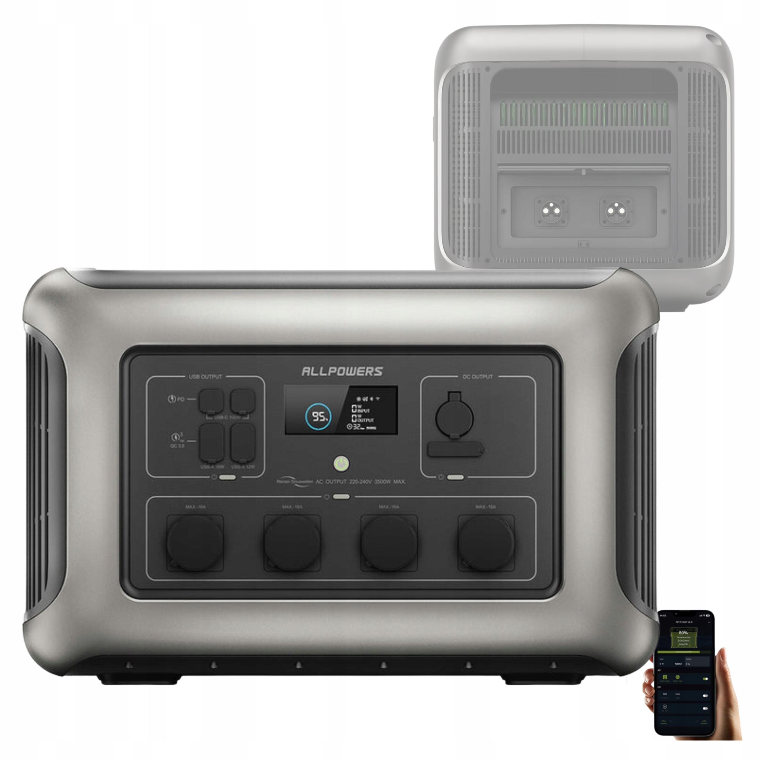 Przenośna Stacja Zasilania Allpowers R3500 2880Wh 3500W Ups Elektrownia