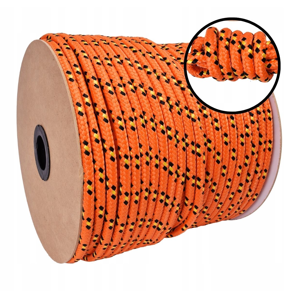 Polypropylenové lanko Pletené Silné Orange 10 mm 100 m Silná šňůra