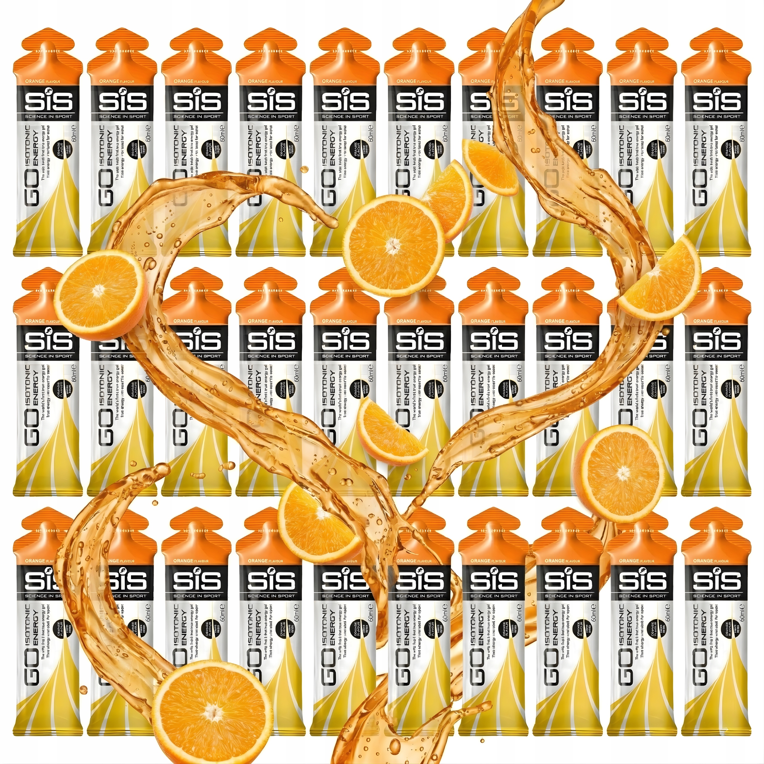30x Sis Go Isotonic Energy Isotonický Energetický Gel Pomeranč 60 ml