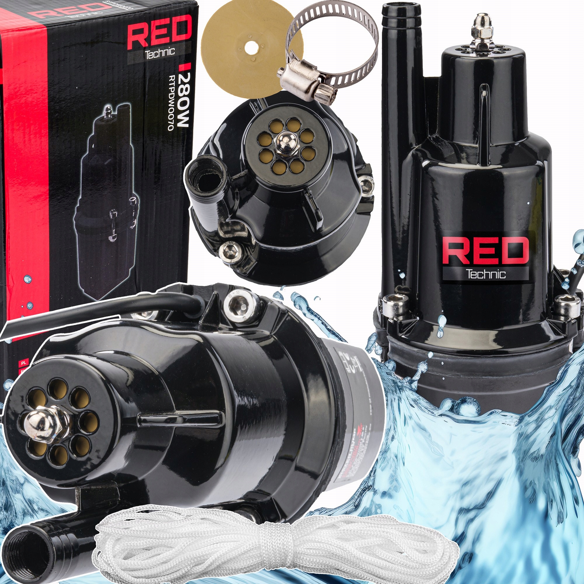 Pompa Membranowa Zanurzeniowa Górnossąca Do Wody Studni 1080 l/h Głębinowa