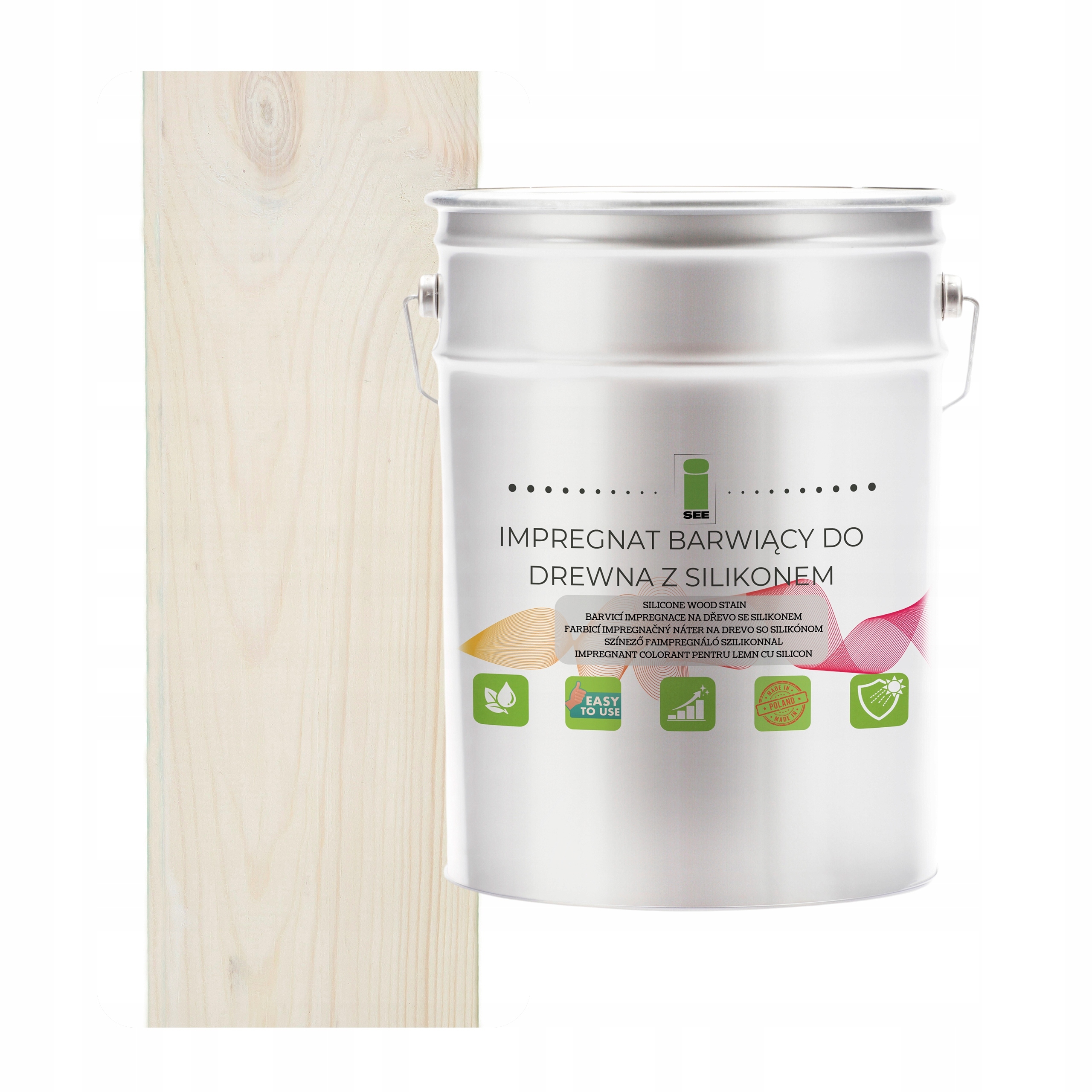 Impregnat Do Drewna Z Woskiem Silikonem Biały Hydrofobowy 2w1 5L Ral 9003