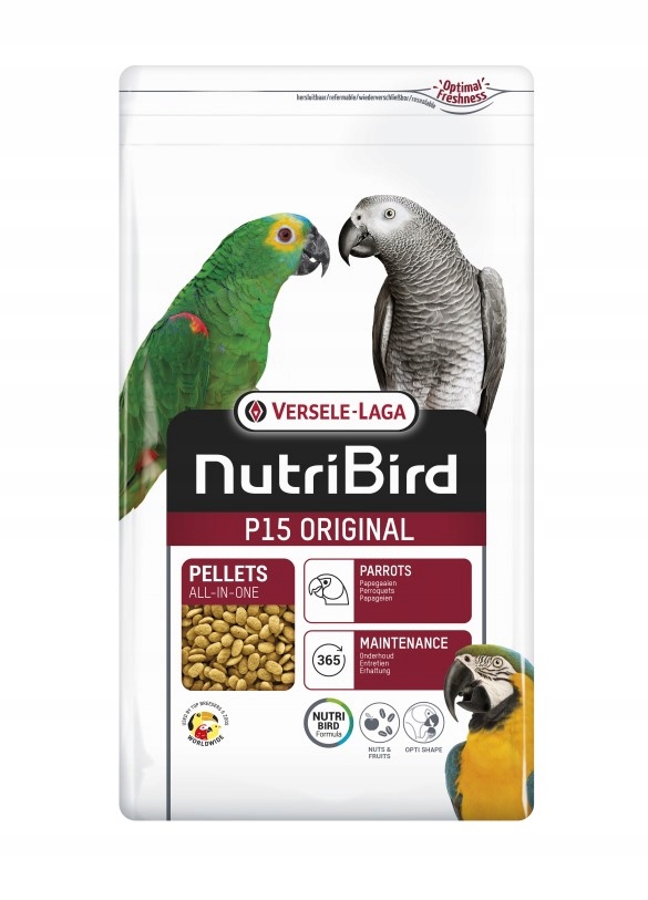 Versele Laga NutriBird P15 Original 3kg – Granule pro velké papoušky (žako, ara a další)