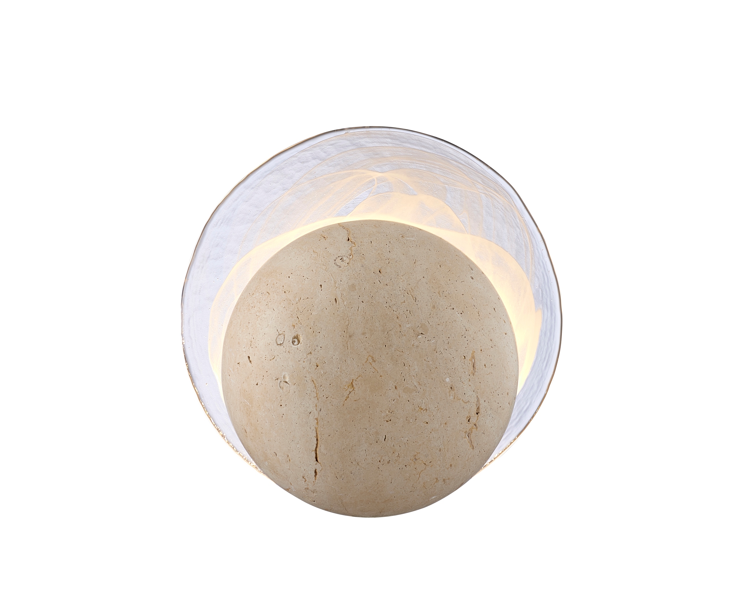 Travertino nástenná lampa 20 cm okrúhla Led 7 W minimalistická béžová