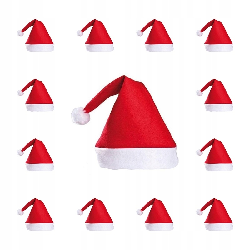 

Czapka Mikołaja Świąteczna Mikołajki Strój 12SZT.