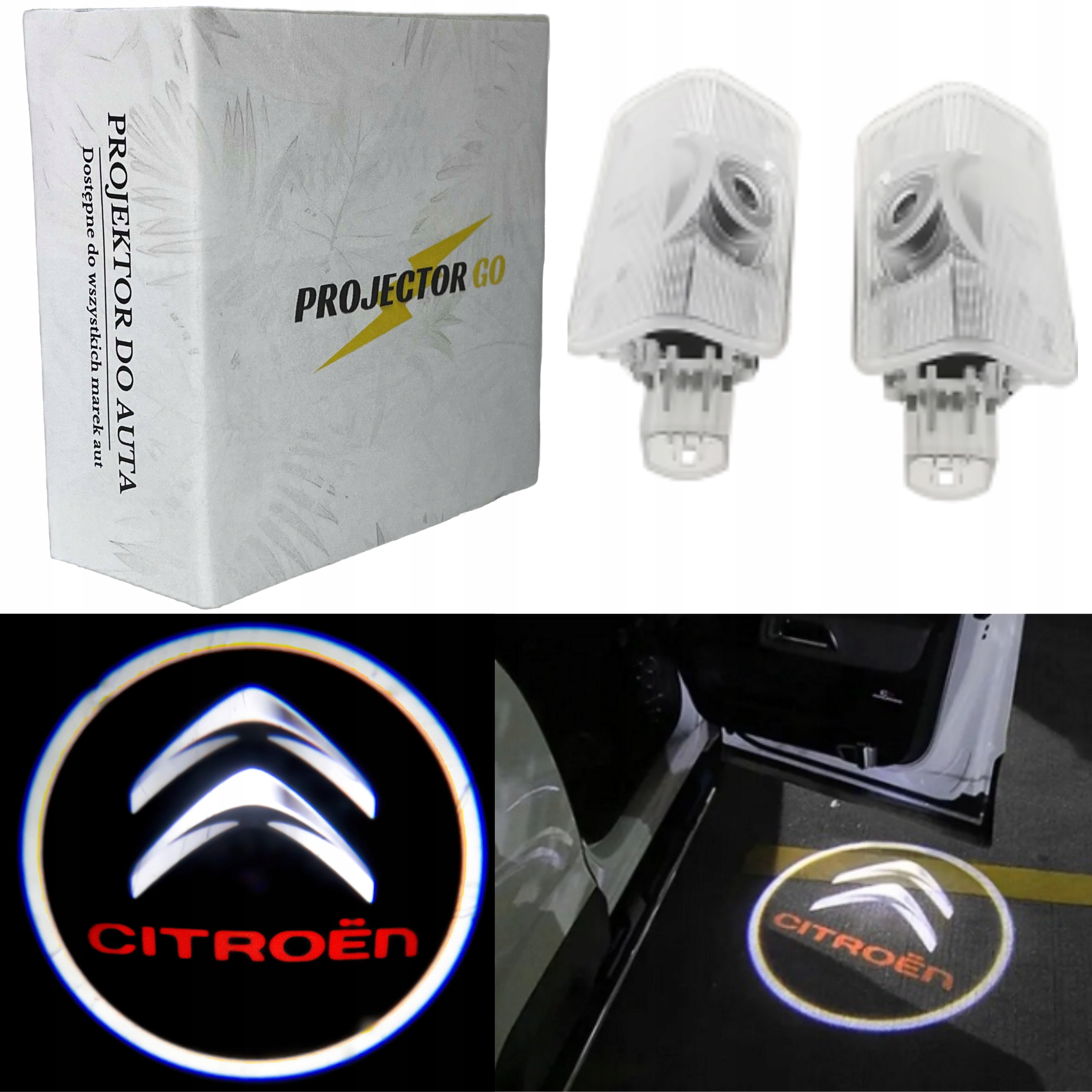 CITROEN 2X LED POWITALNE LAMPA LOGO PROJEKTOR DO AUTA NEW SEGAN C5