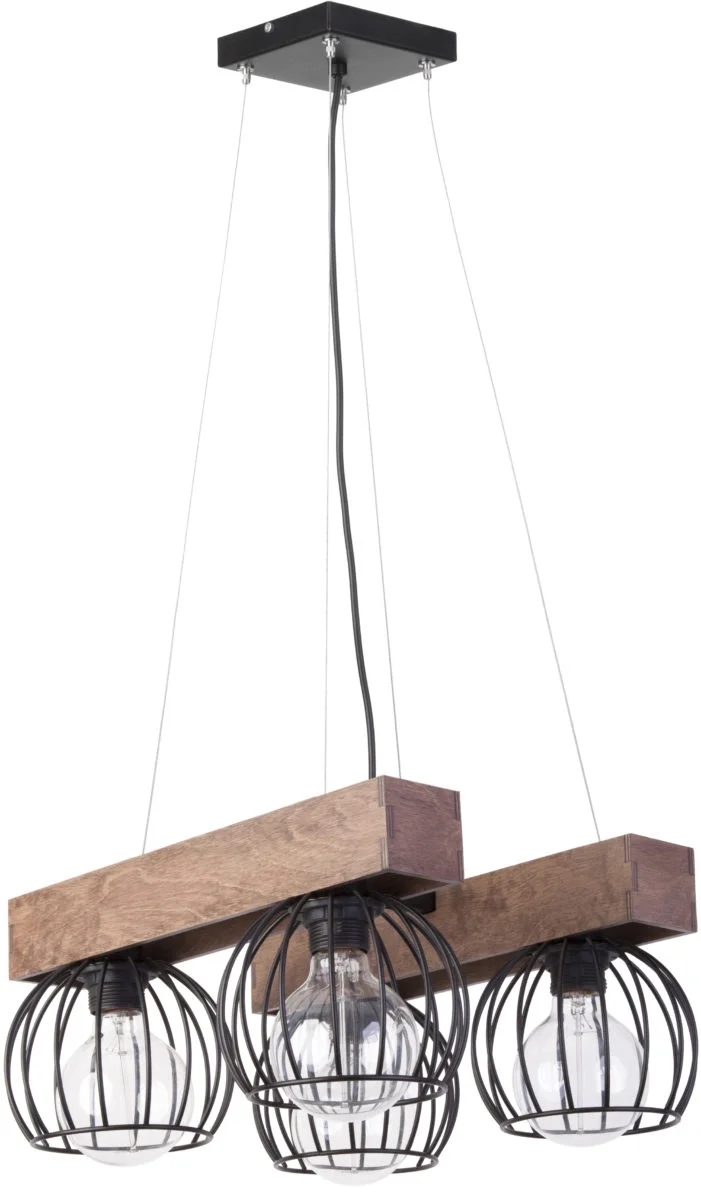 Závesná lampa loft industriálna čierna tmavohnedá, 4 body do obývačky Sigma