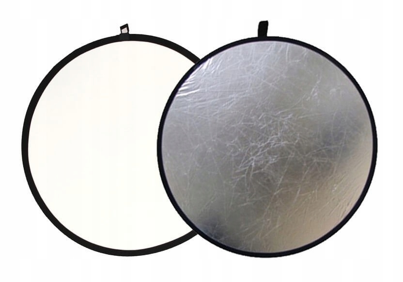 Blenda fotograficzna Mitoya 2w1 okrągła biała/srebrna 60 cm