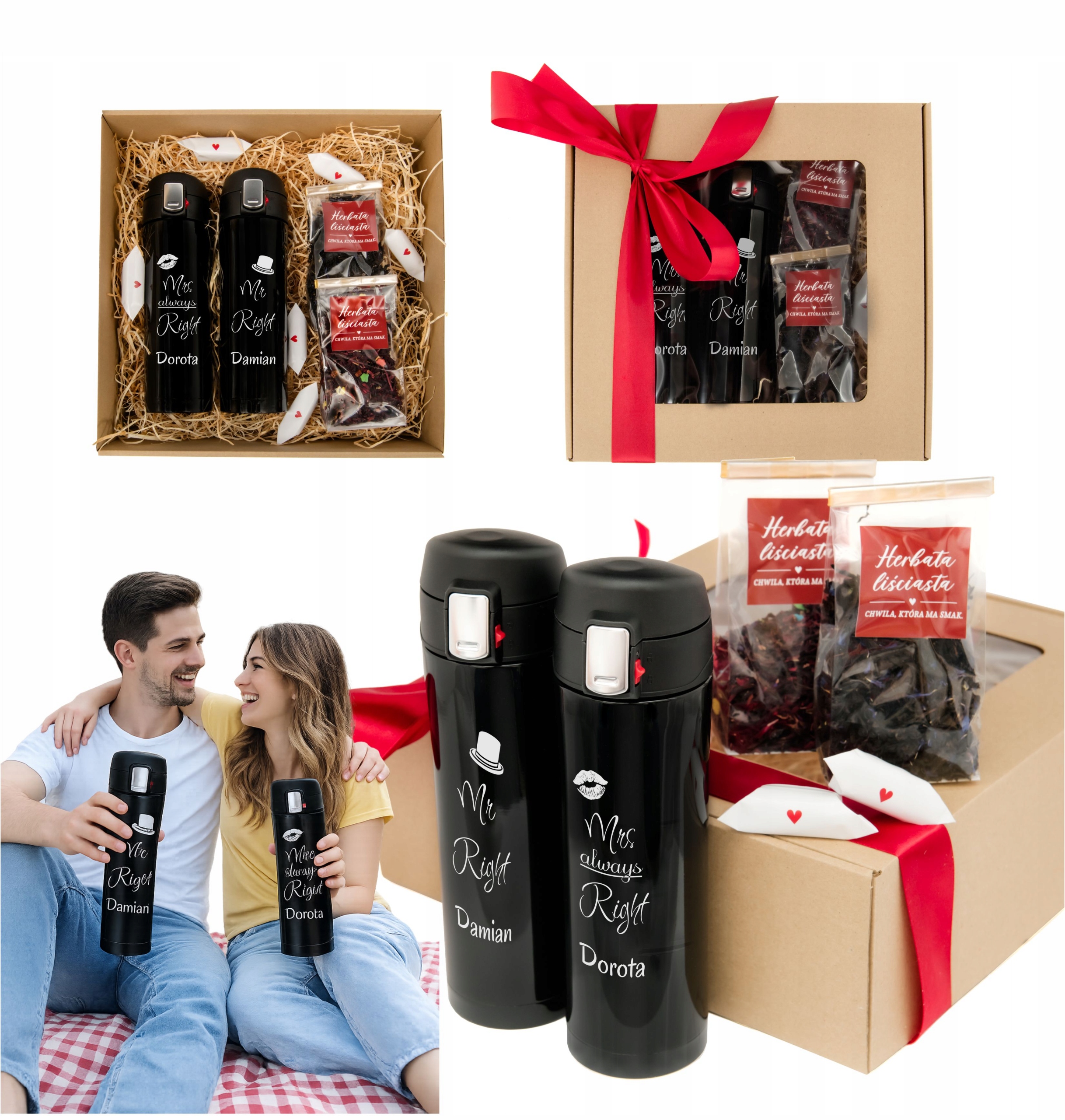 Dárek Dárková Sada 2. Výročí 2 Termohrnky s gravírováním Čaj