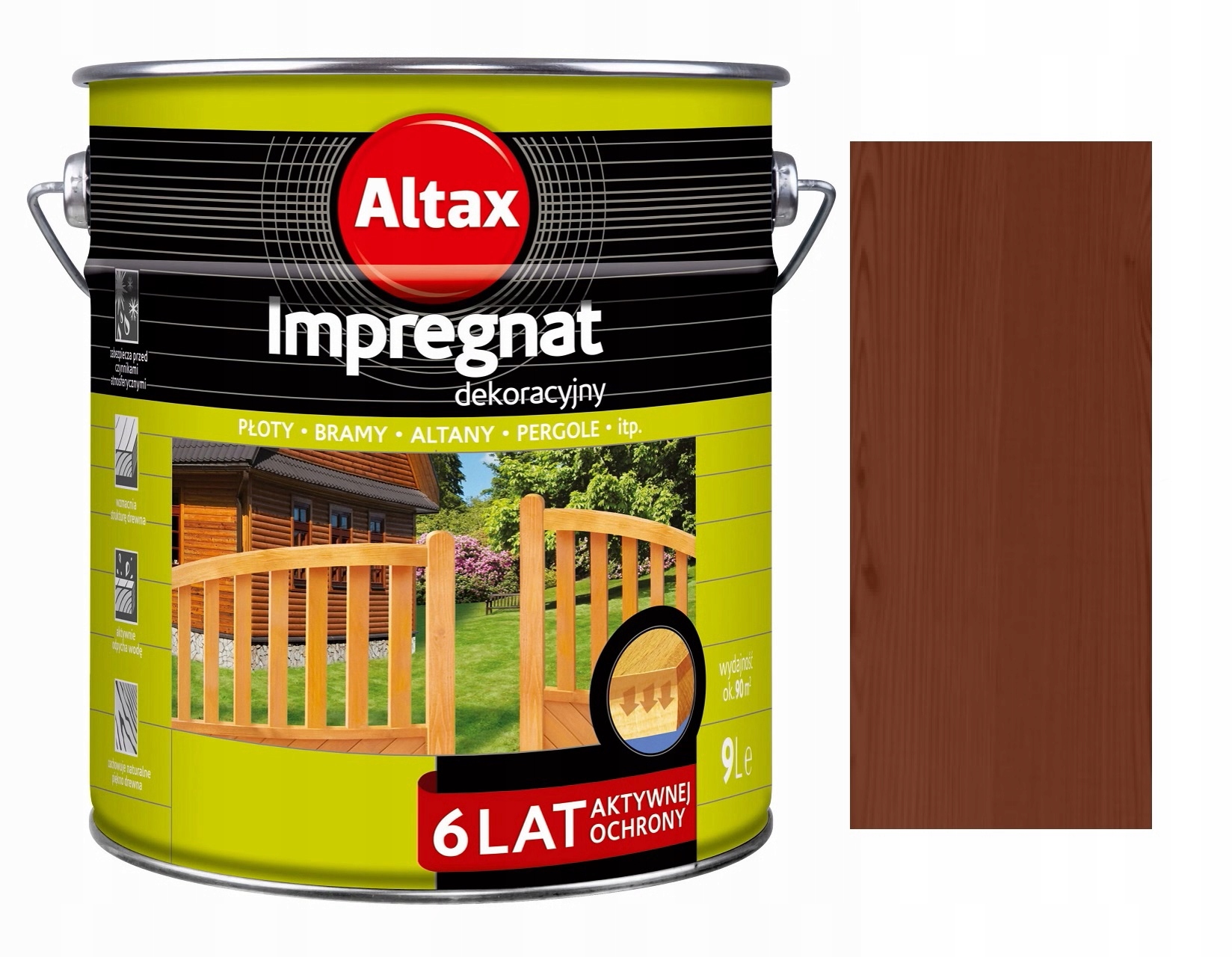 

Altax Impregnat Dekoracyjny Do Drewna Brąz 9L