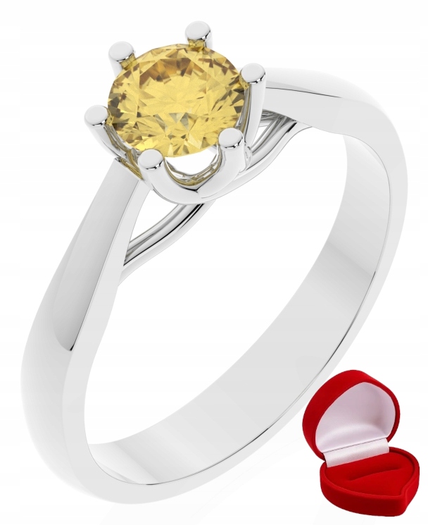 Zlatý Prstýnek 585 14k Safír 0,50 ct Bílé Zlato R29