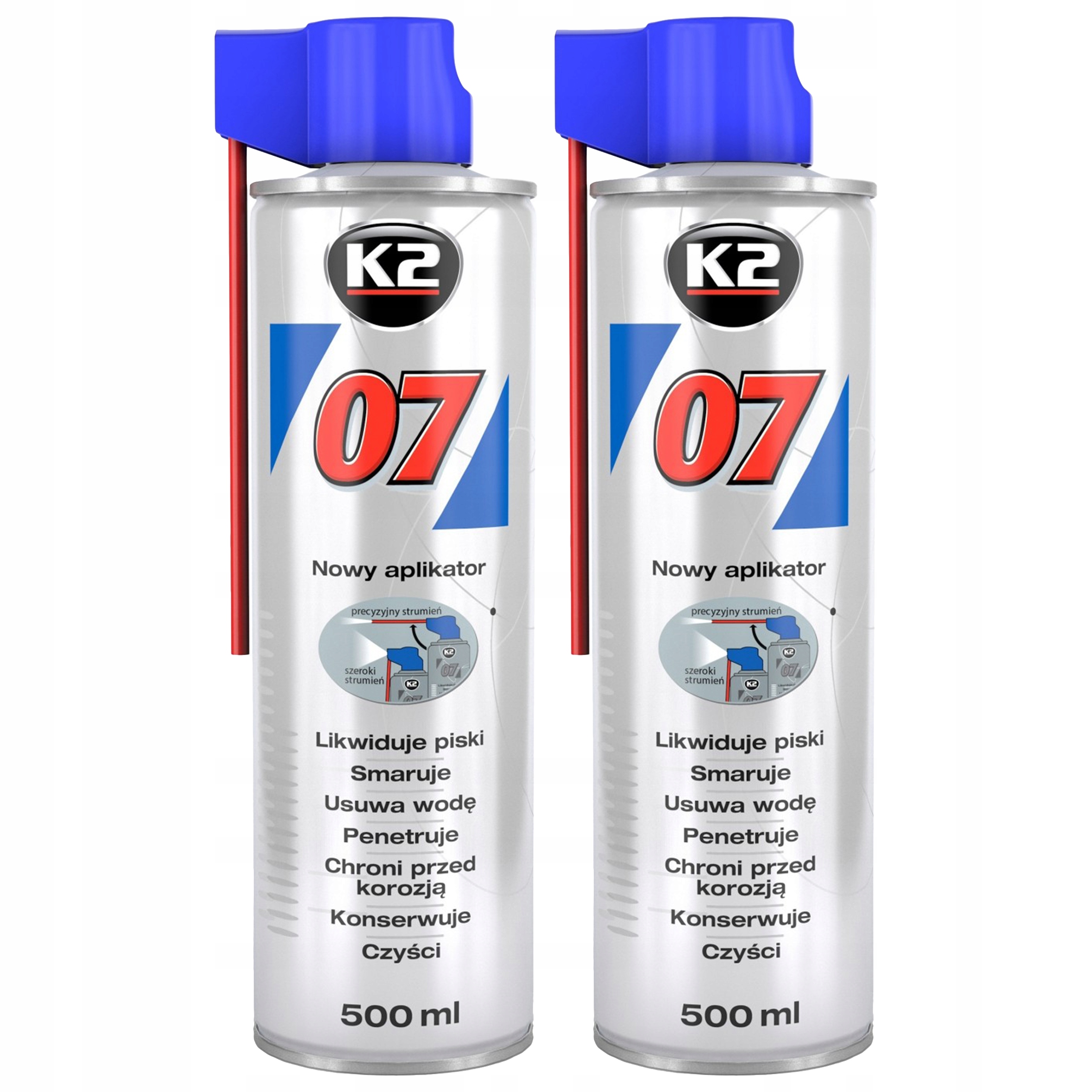 2x Wielofunkcyjny Spray K2 07 Odrdzewiacz 500ml 0750 K2