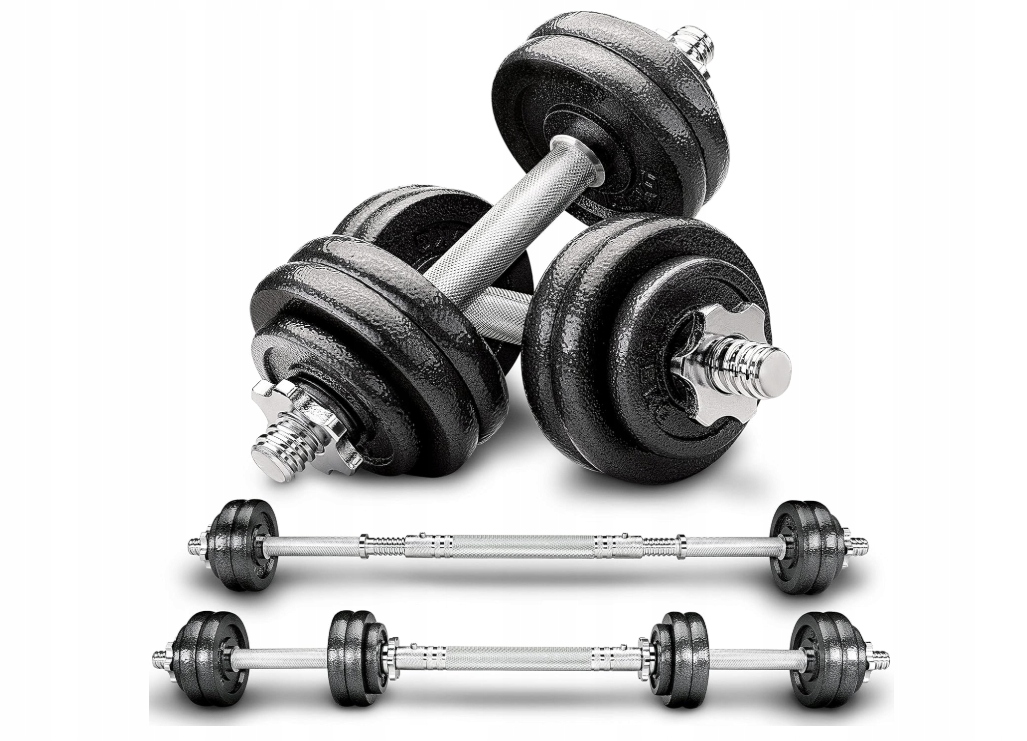 Hantle 2 w 1 zestaw z możliwością przekształcenia w sztange 20 kg