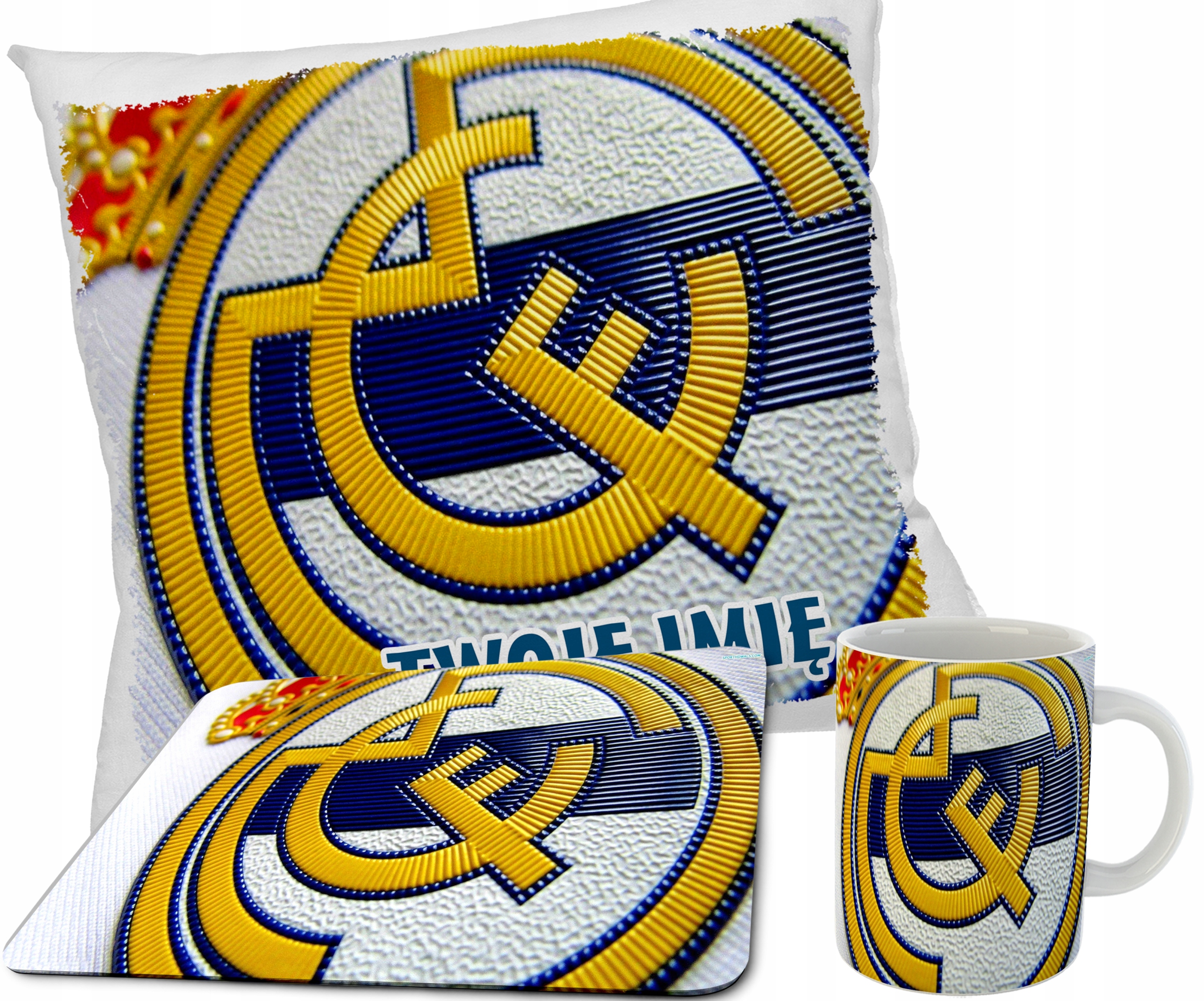 Zestaw Real Madryt Kubek Poduszka Podkładka Pod Mysz Imię Różne