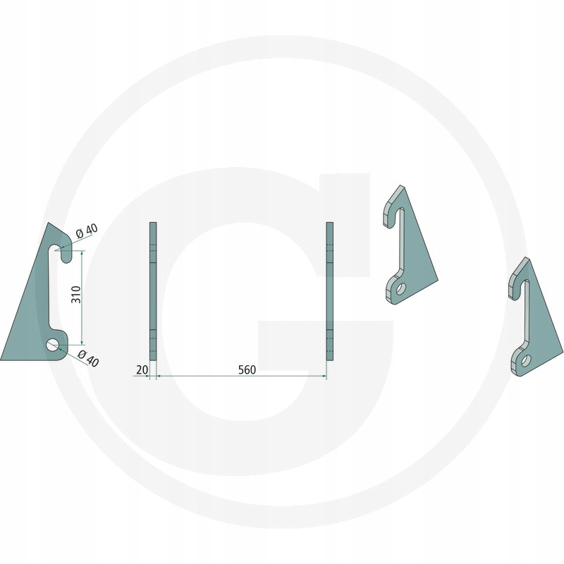 Mocowanie Giant widly do palet 20 mm