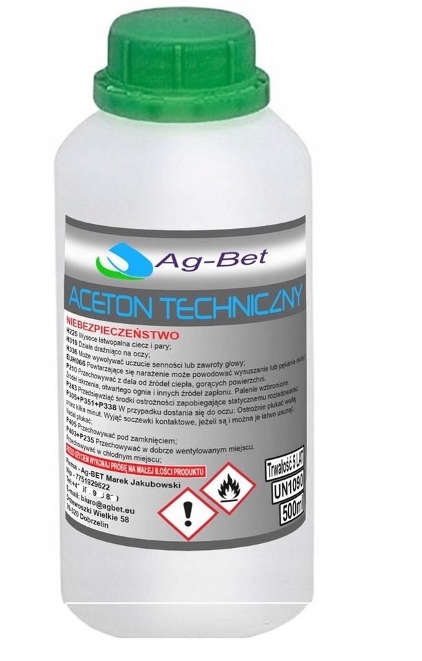 Aceton Techniczny Czysty 100% Do Żywic 250 ml.