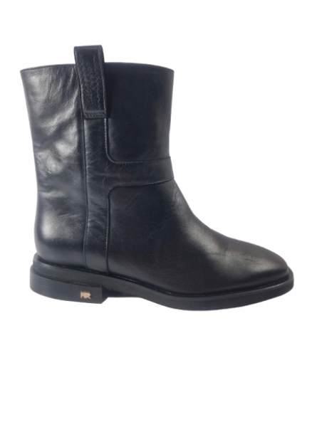 Černé klasické dámské kotníkové boty kožené s vložkami Karino 37