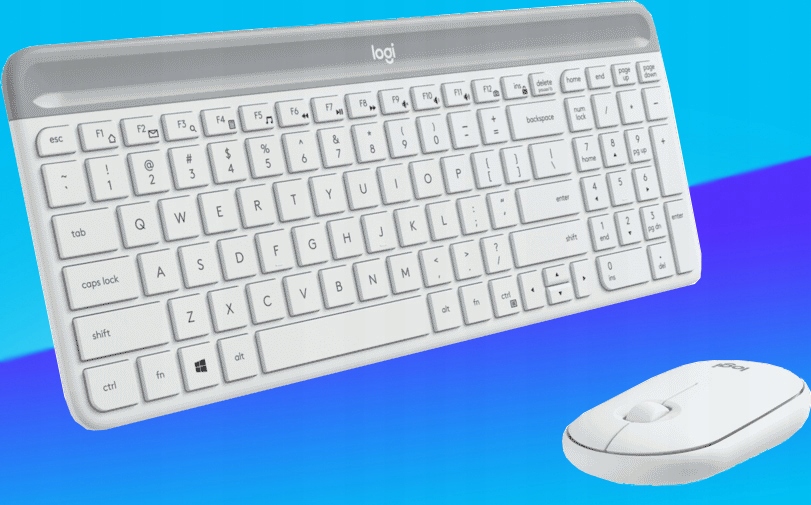 Klawiatura Bezprzewodowa Logitech + Mysz MK470 WHITE SLIM IDEALNA DO PRACY Interfejs klawiatury USB (Radio 2.4 GHz)