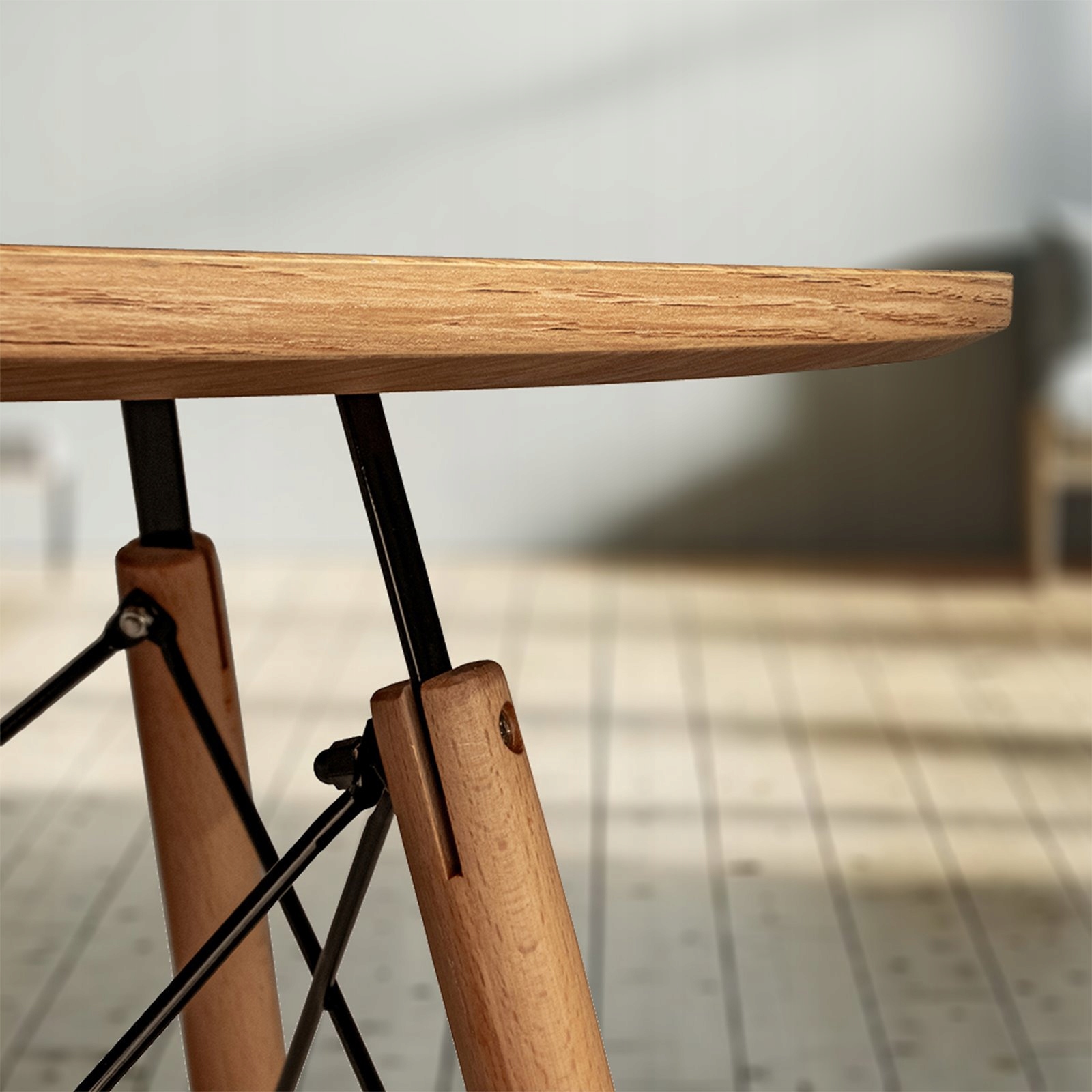 OKRĄGŁY Stół BRĄZOWY STOLIK skandynawski nowoczesny do salonu jadalni 80 Marka Begryf