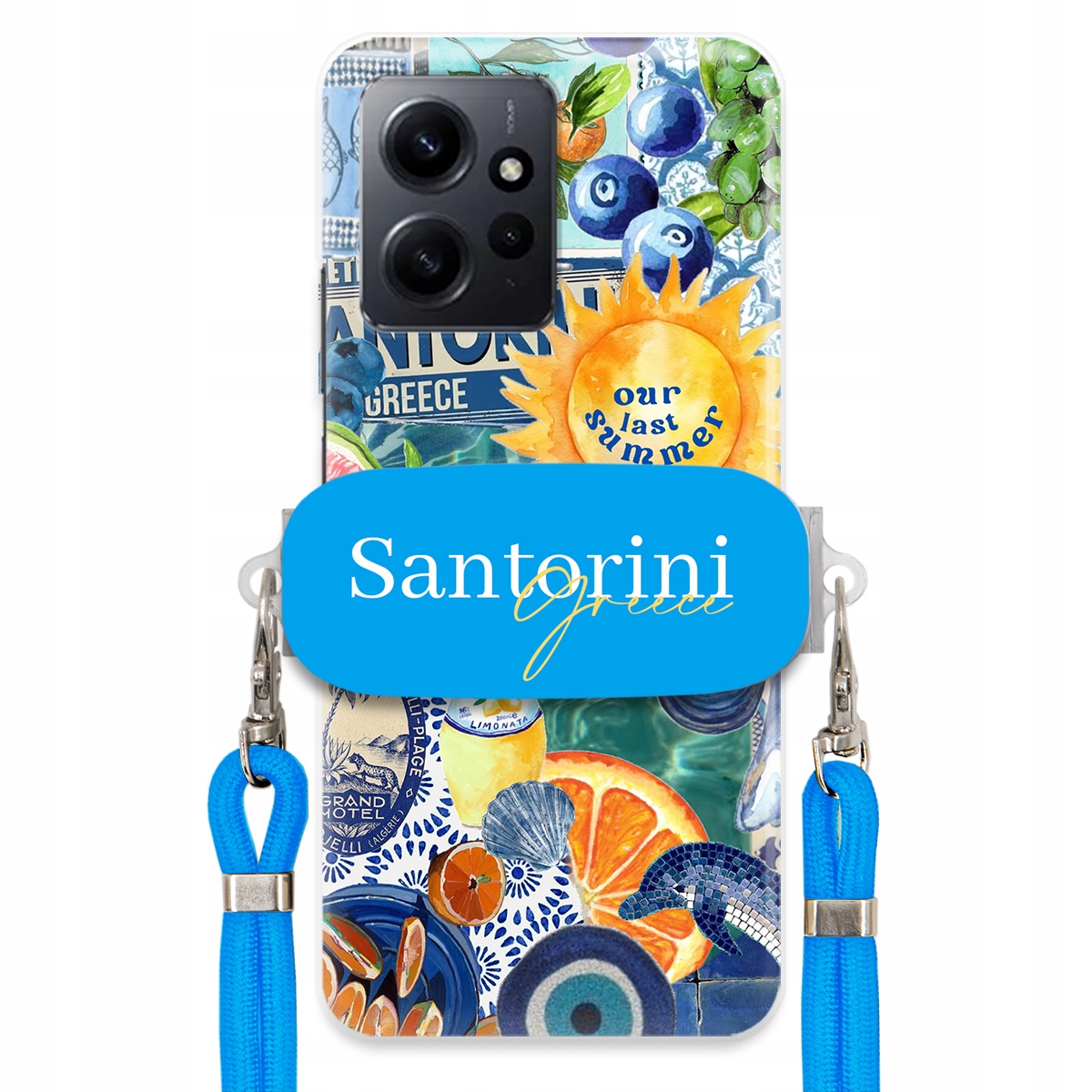 Puzdro pre Xiaomi Redmi Note 12 4G Modré Crossbody vodítko držiak Santorini