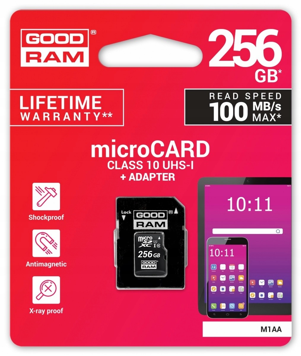 Goodram Karta microSD 256GB CL10 Uhs I adaptér