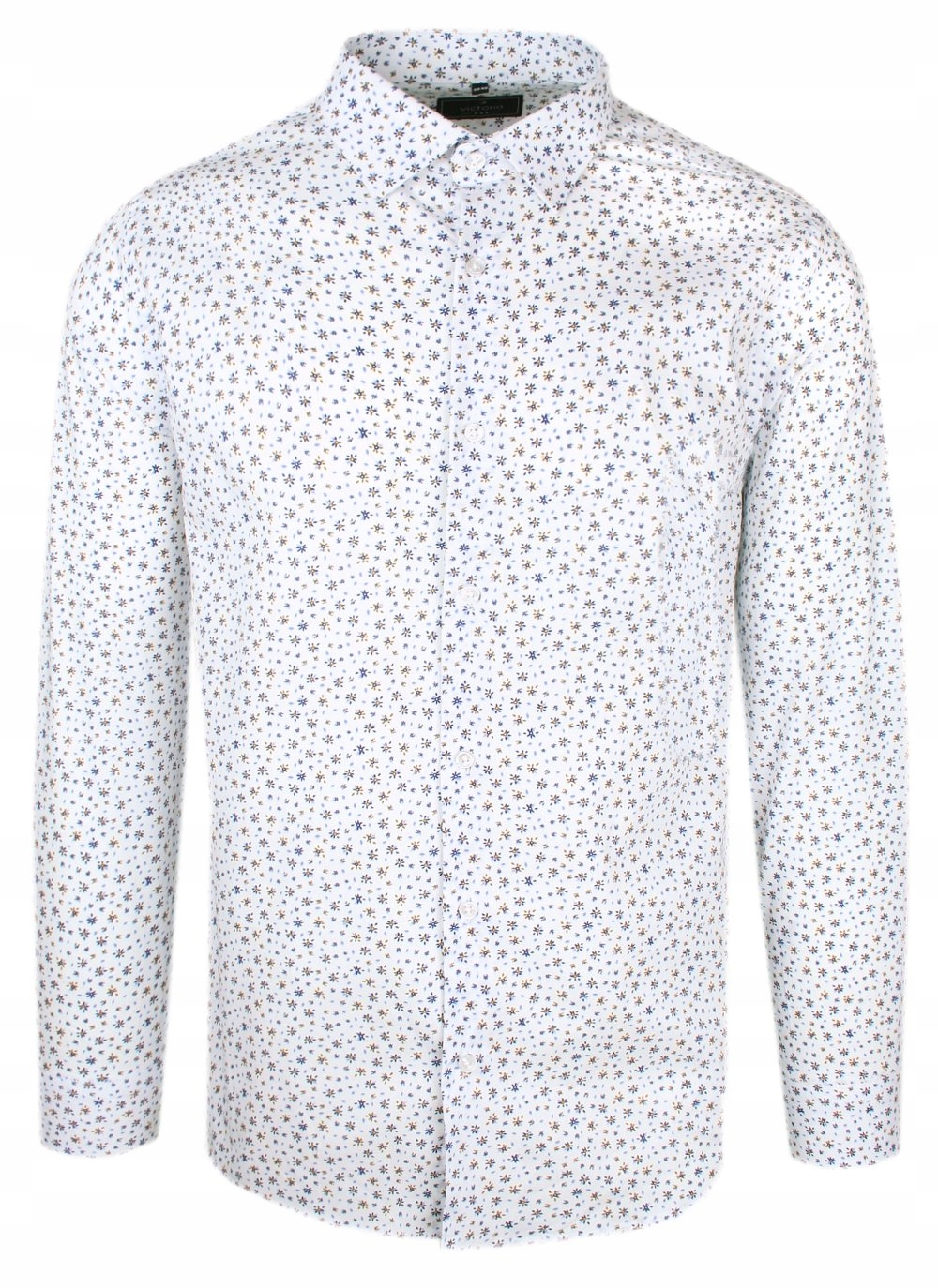 Elegantní košile, vypasovaný Střih Victorio malé květy, bílá 46/182-188