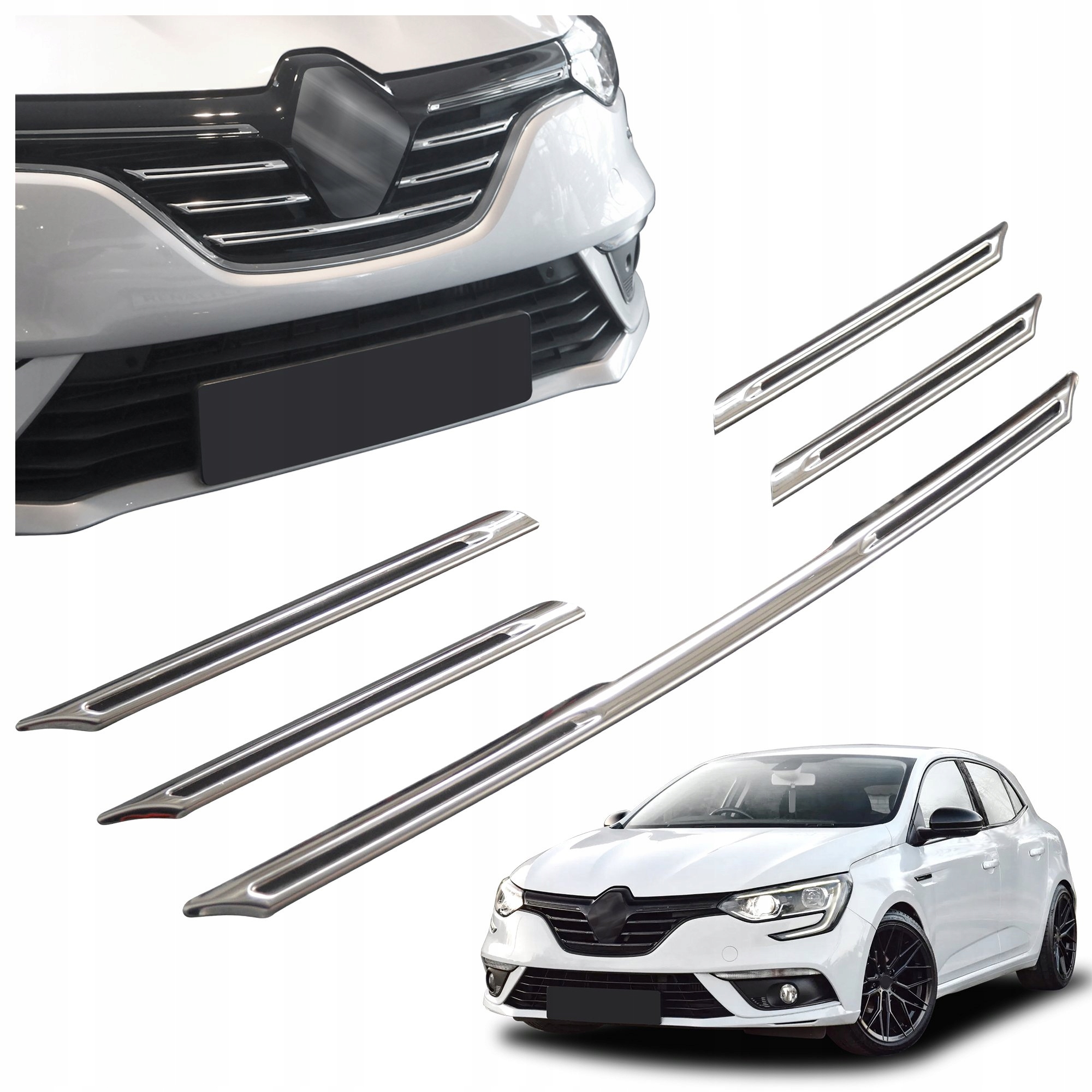 Lišty atrapy predného maskovania grilu pre Renault Megane IV 2016-2020 Hb