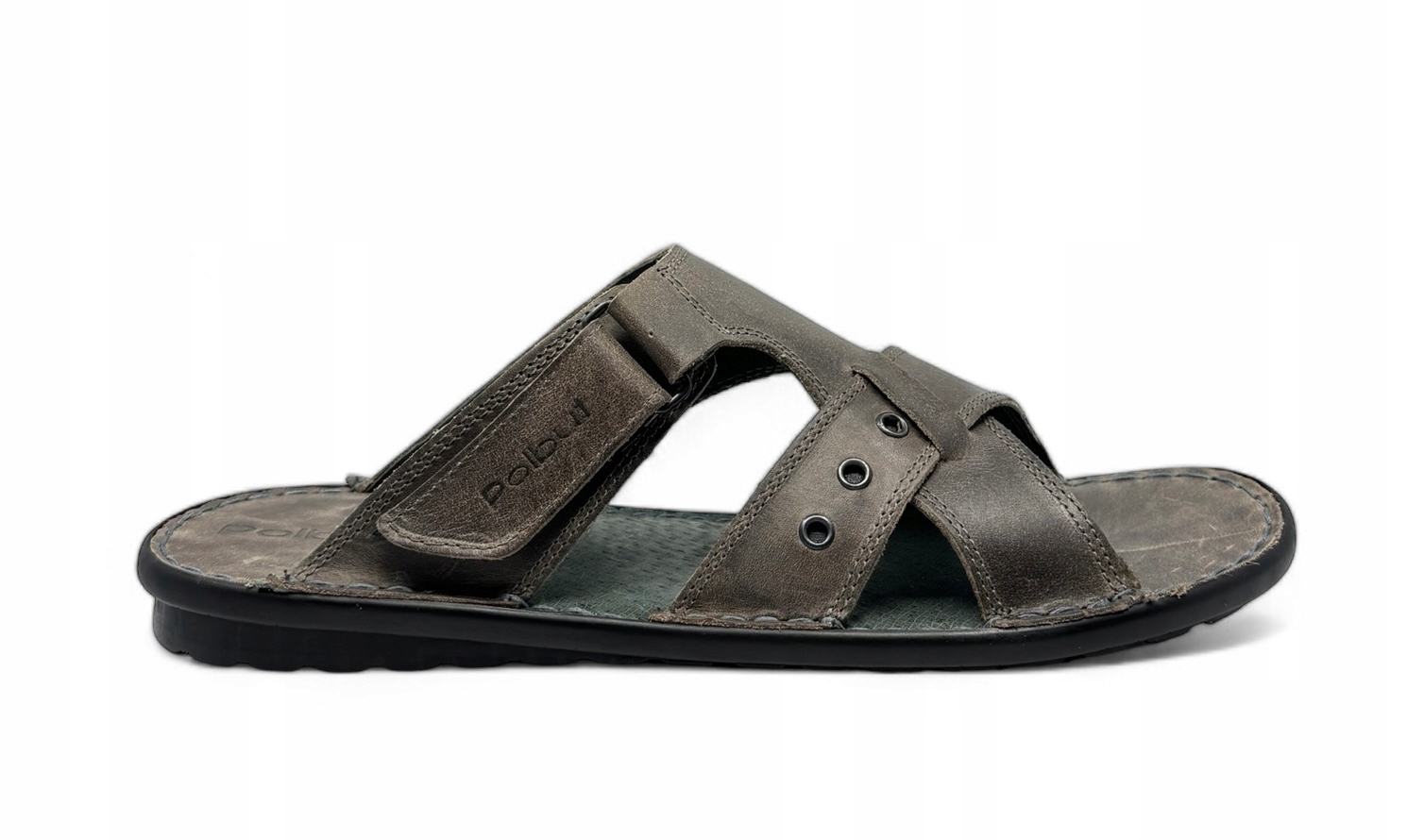 Kožené pánské nazouváky Polbut model SA05 šedé, velikost 40