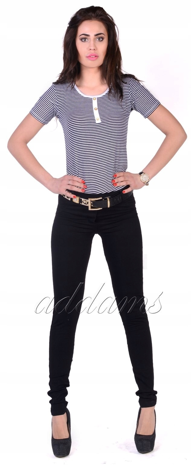 SEXY WYSZCZUPLAJĄCE RURKI SPODNIE DAMSKIE STYL GWIAZD BAWEŁNIANE KLASYK 406 Marka ADDAMS