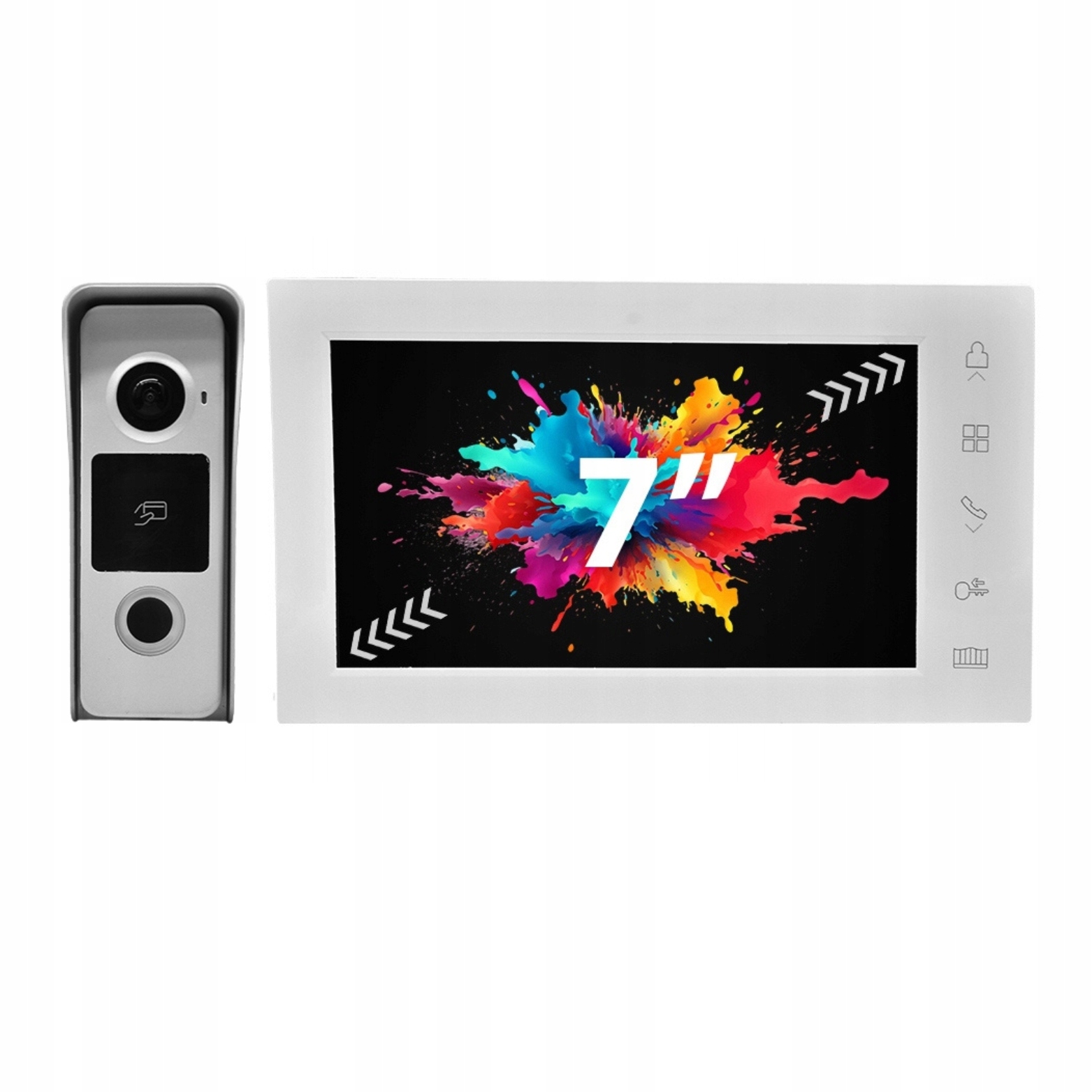 Videovrátnik Biely Dvs 2-žilový Drôtový 7" Rfid IP65 Bránka Brána