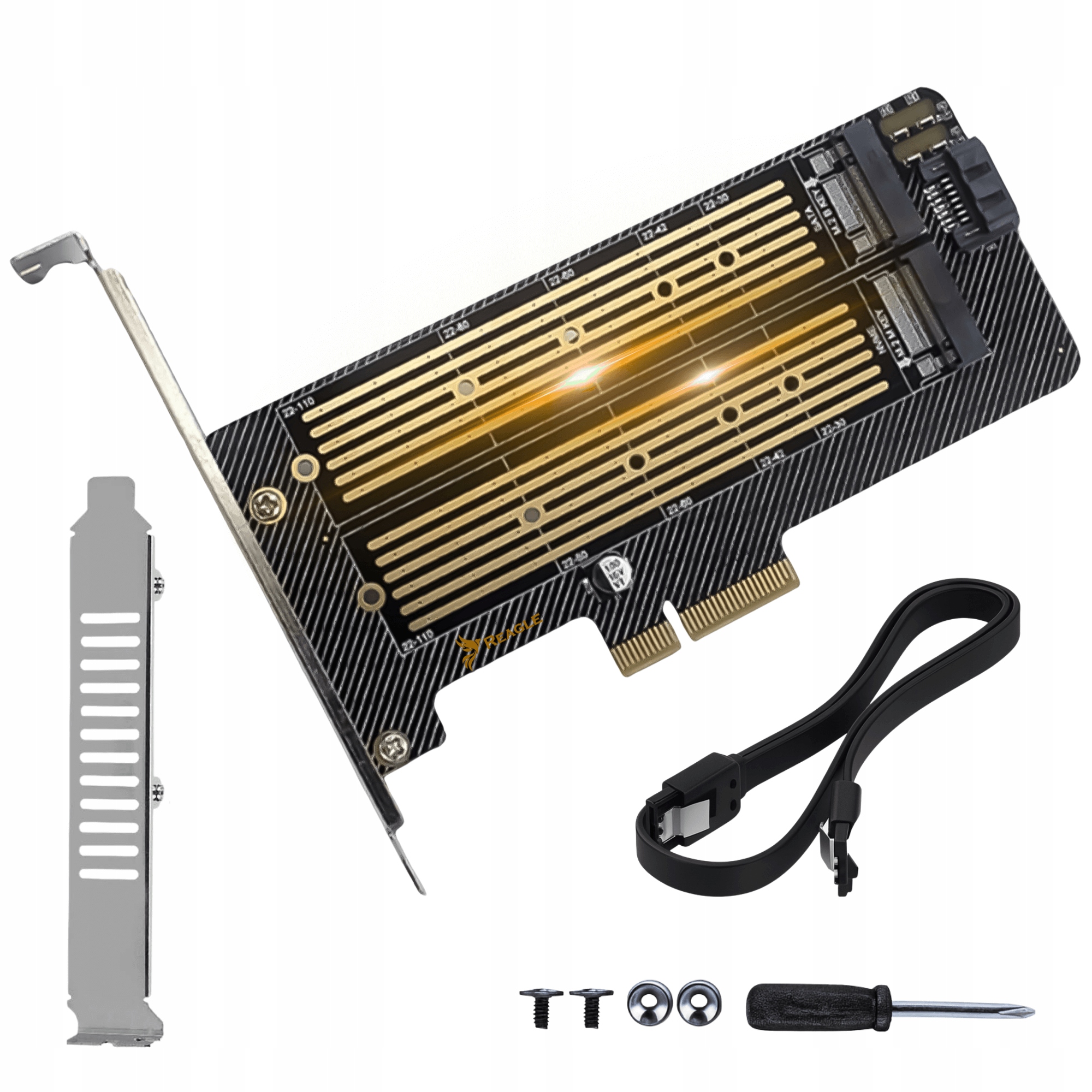 ADAPTER DYSKU SSD M.2 KARTA PRZEJŚCIÓWKA PCIe 4.0 X4 64Gbps 2w1 NVME SATA