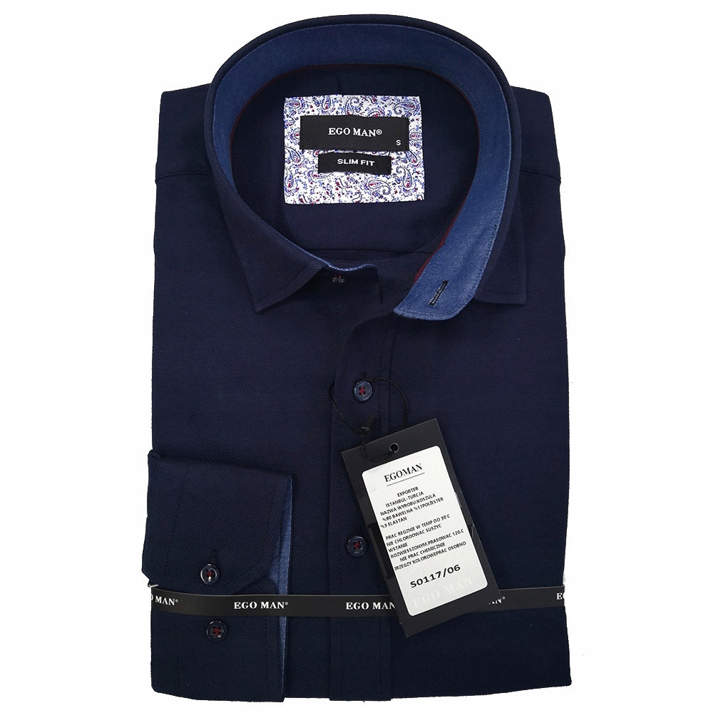 Ego Man košile pánská S0117-06 slim fit L tmavě modrá