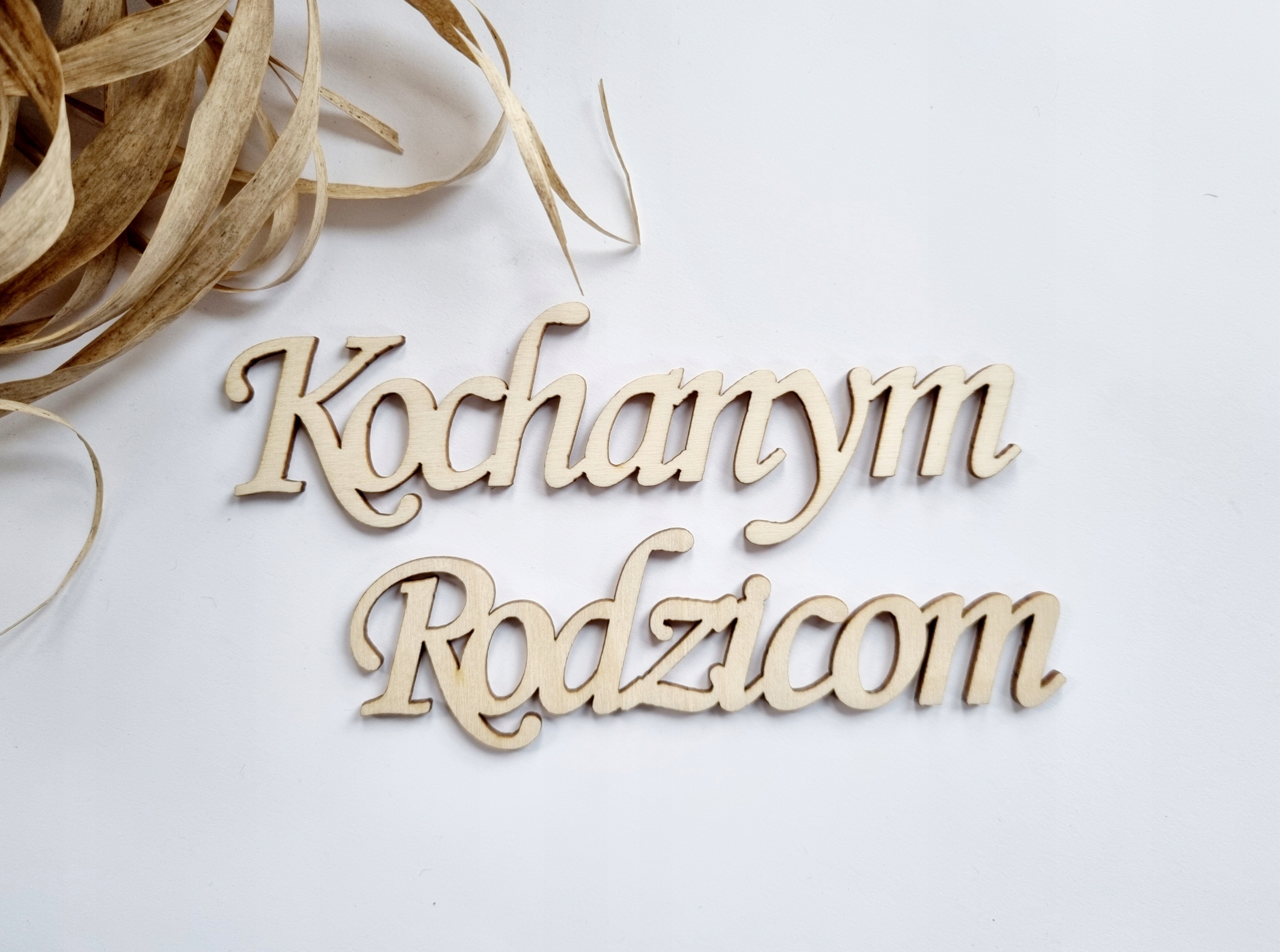 Dekoracja drewniana NAPIS KOCHANYM RODZICOM