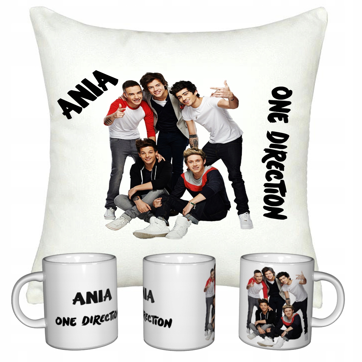 

Zestaw One Direction Kubek Poduszka Imie