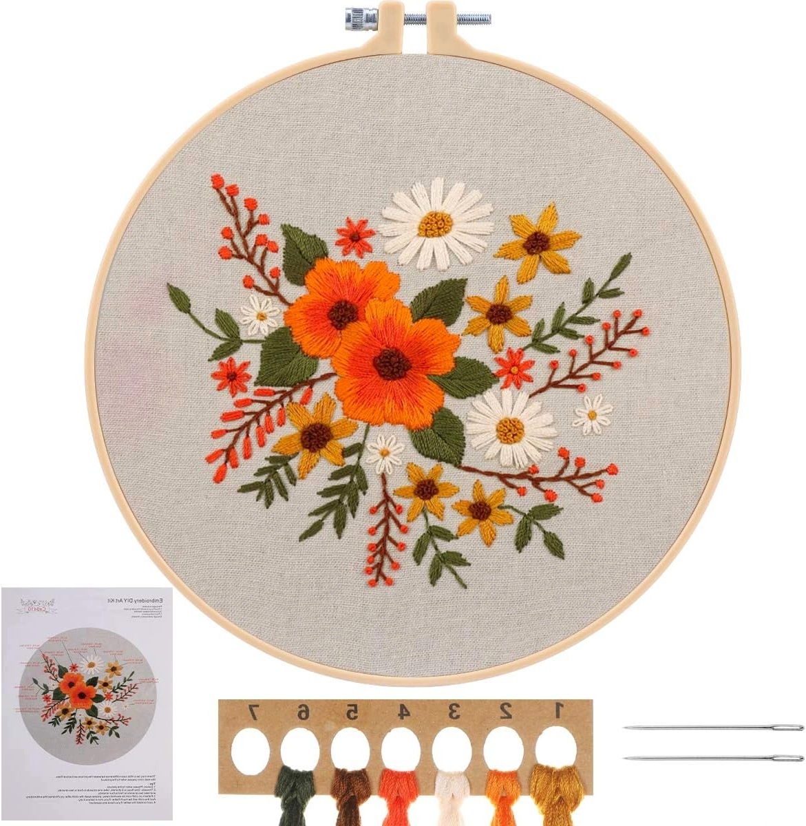 Sada Na Křížkovou Výšivku Květiny 20 X 20 CM