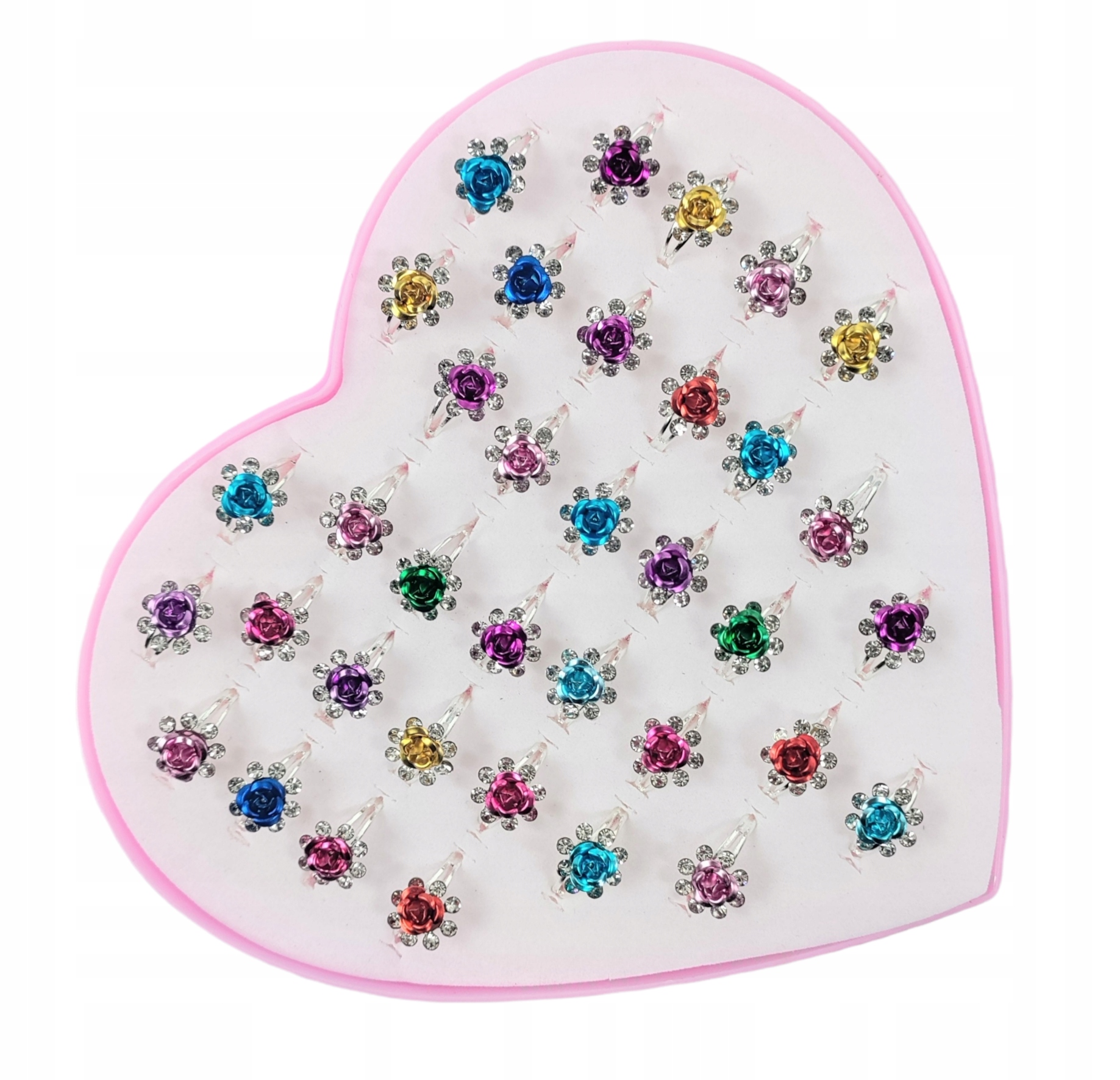 BIŻUTERIA PIERŚCIONKI DLA DZIEWCZYNKI zestaw 36szt Materiał Inny