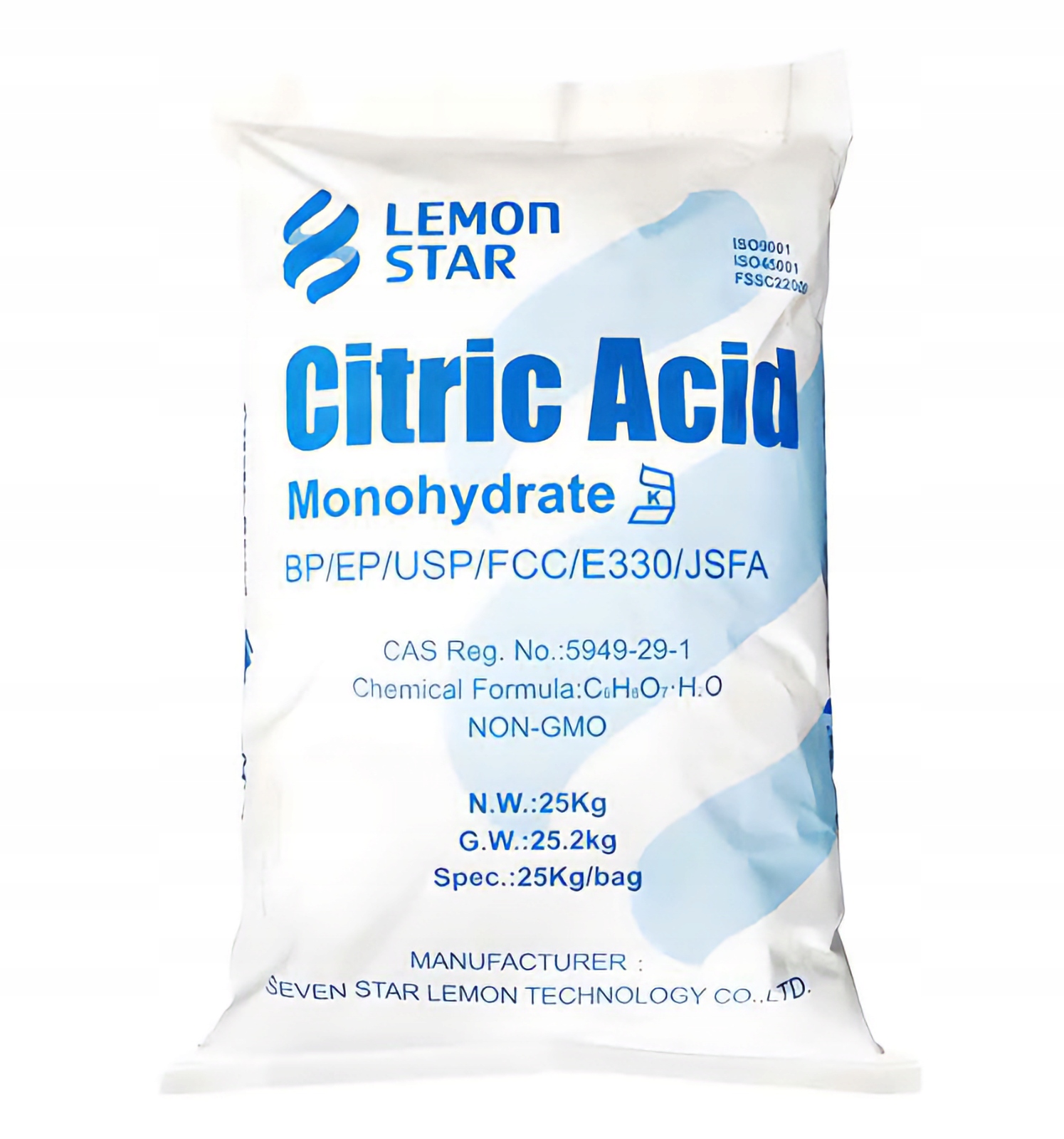 Kwasek cytrynowy E330 Kwas spożywczy 25 kg Czysty Monohydrat Citric Acid