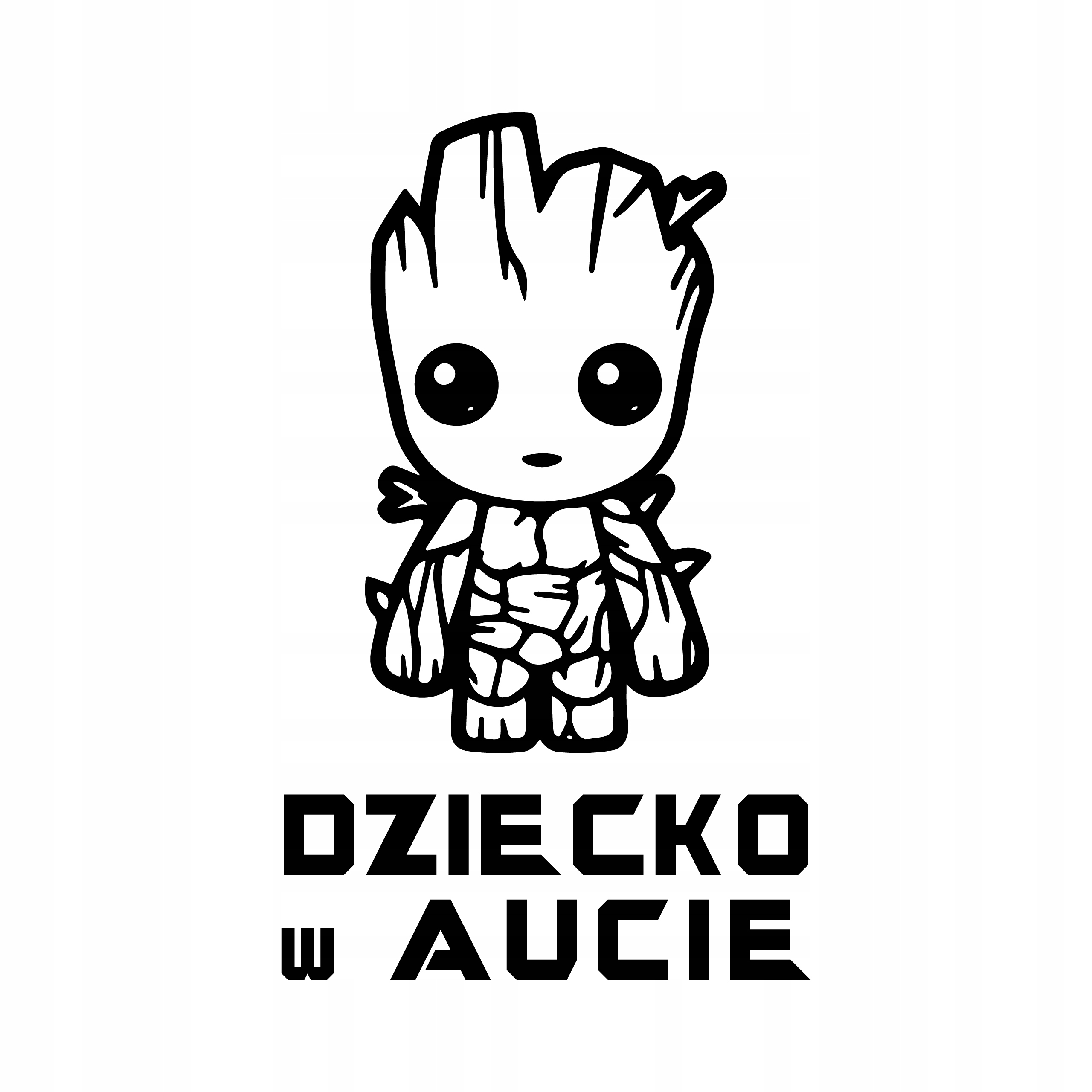

Naklejka dziecko w aucie. Baby Groot 18x12 cm